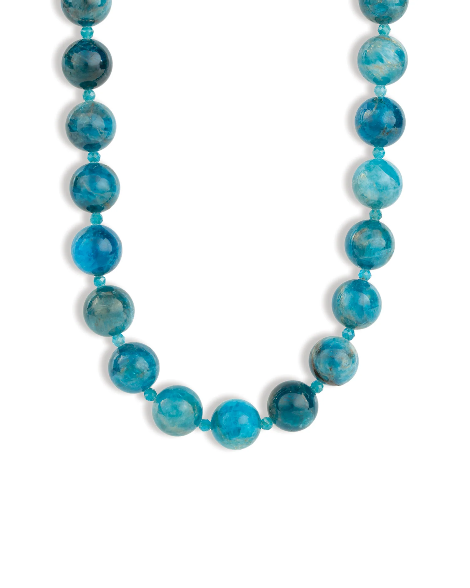 Blue Apatite Chunky Beaded Necklace | 12mm