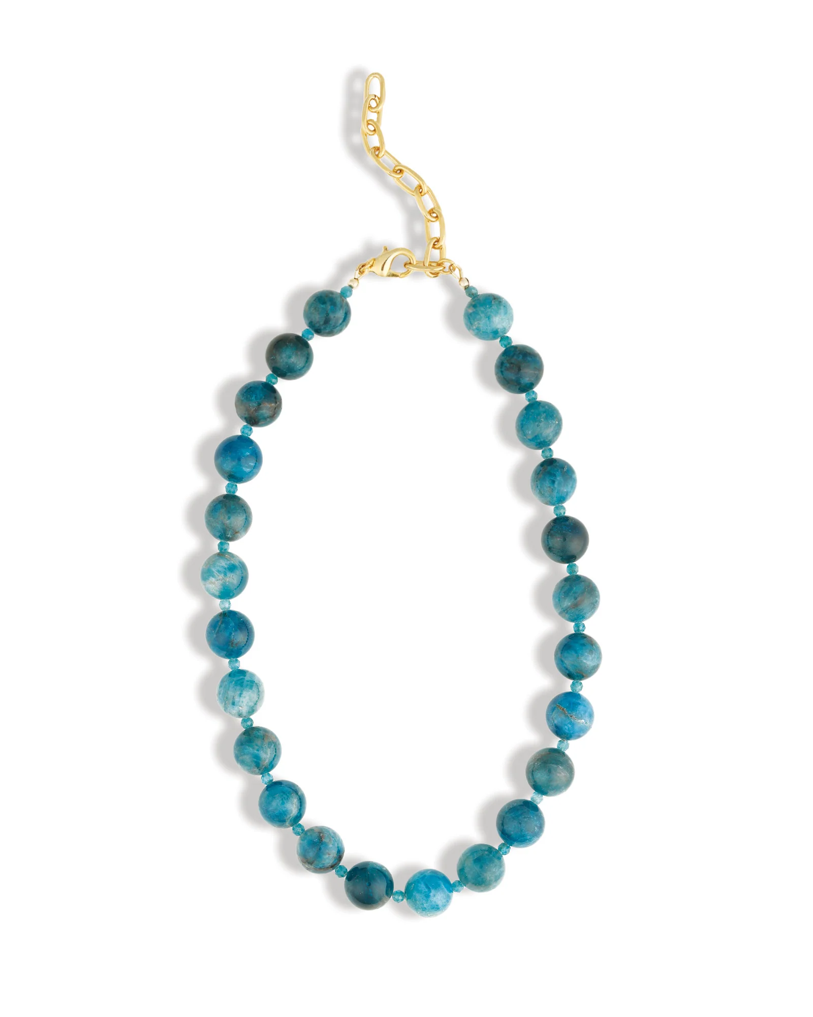 Blue Apatite Chunky Beaded Necklace | 12mm - Image 3