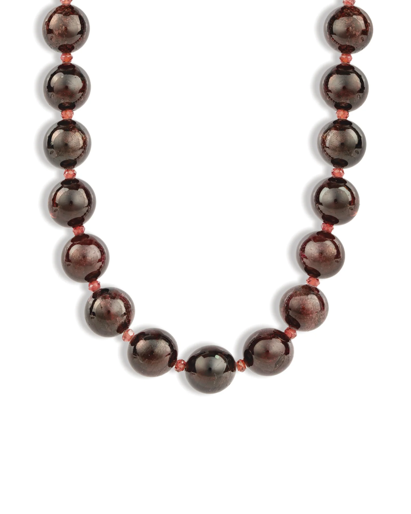 Red Garnet Chunky Beaded Necklace | 12mm
