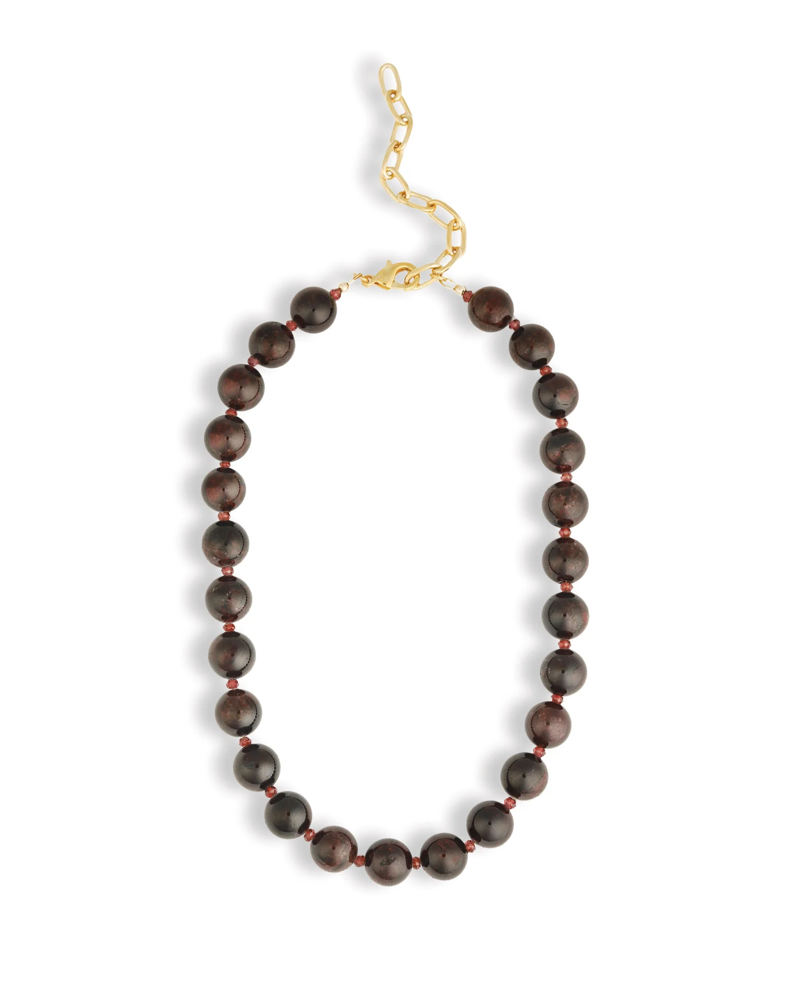 Red Garnet Chunky Beaded Necklace | 12mm - Image 3