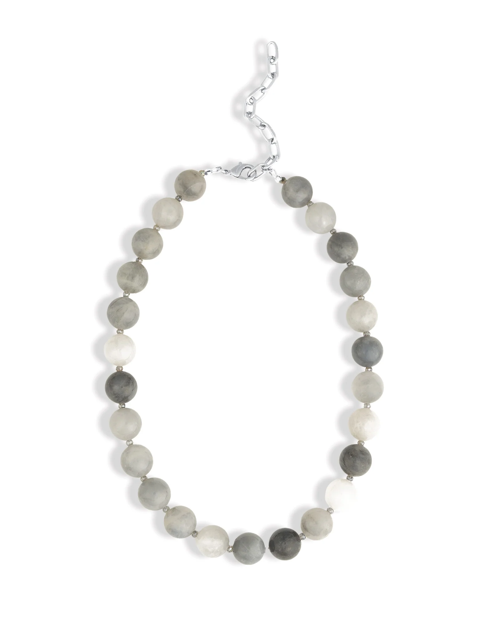 Cloudy Quartz Chunky Beaded Necklace | 12mm - Image 3