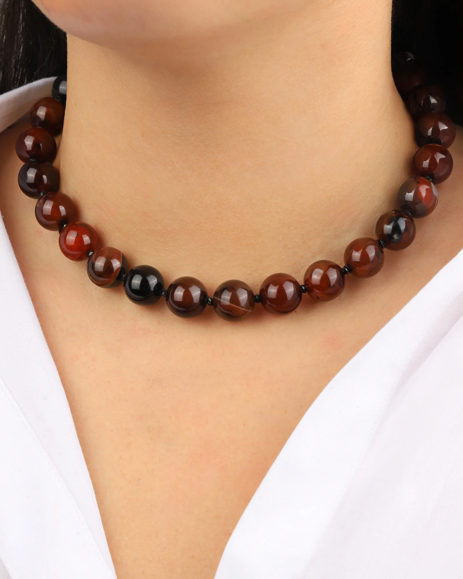 Dream Agate Chunky Beaded Necklace | 14mm - Image 2