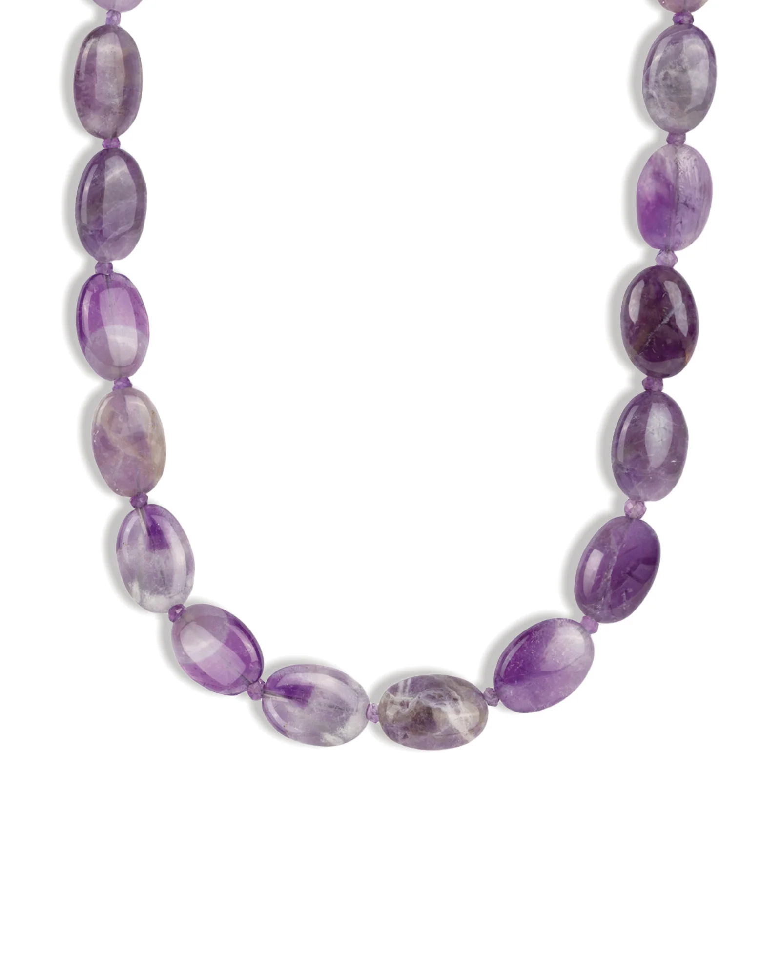 Amethyst Oval Beaded Necklace