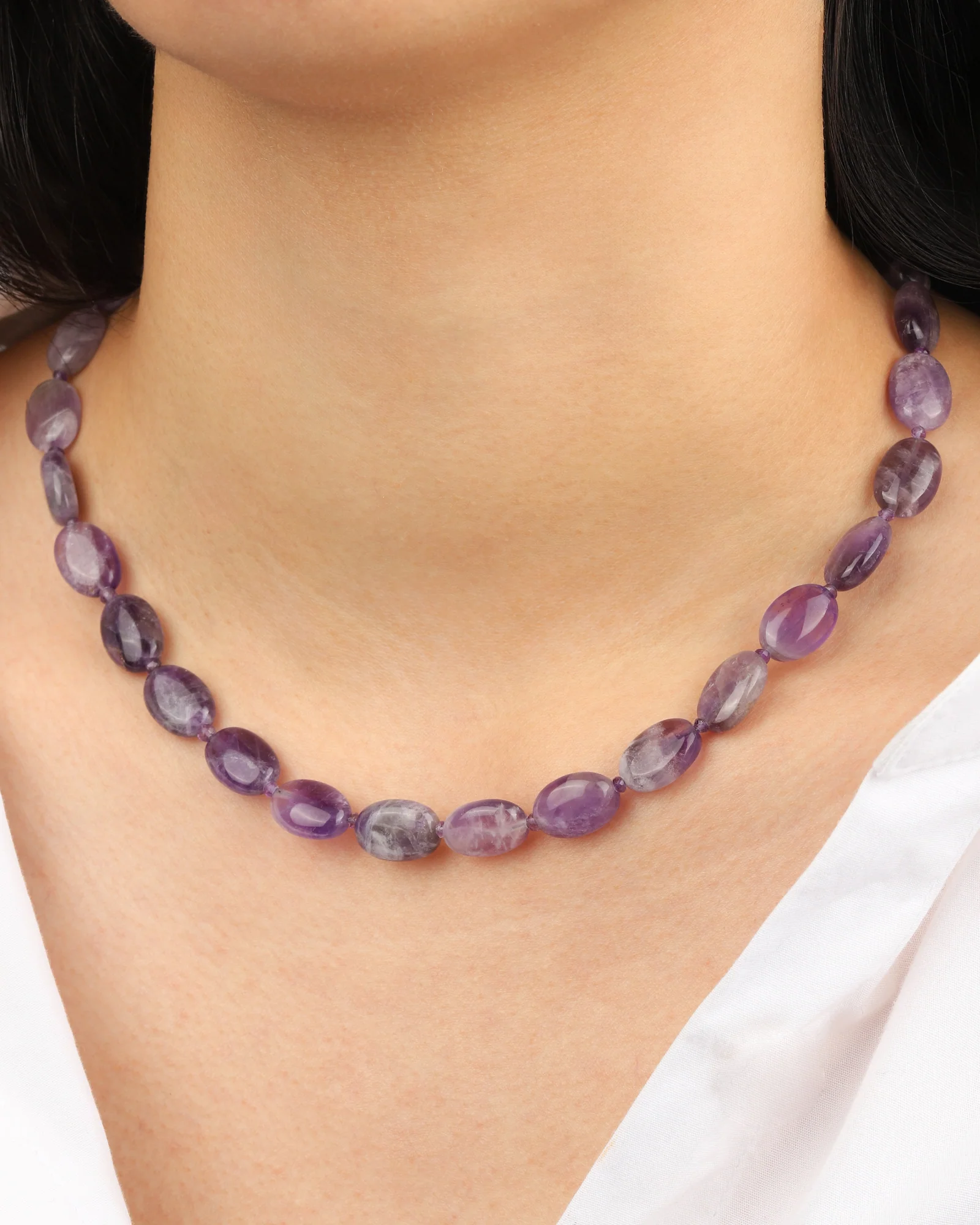 Amethyst Oval Beaded Necklace - Image 2
