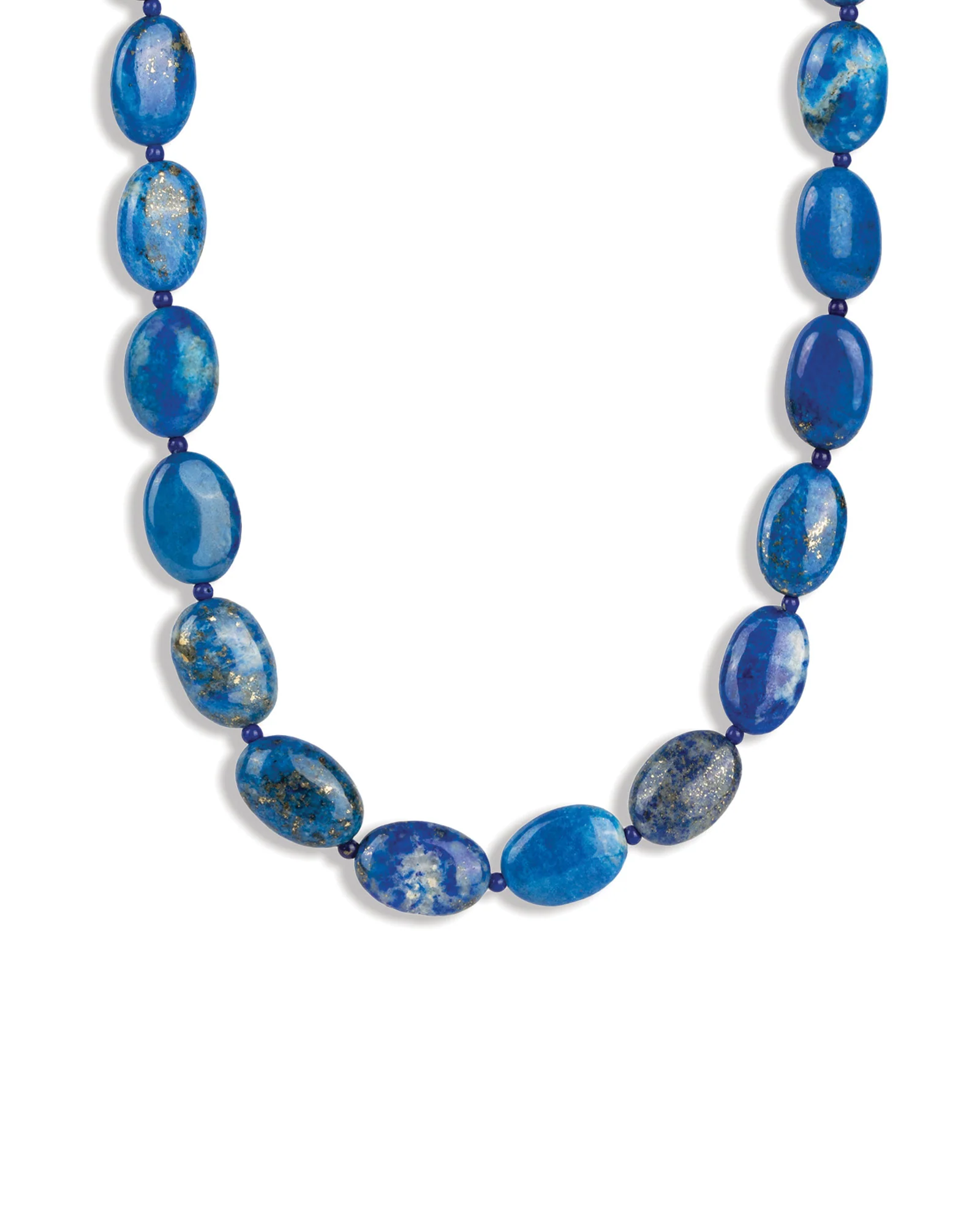 Lapis Oval Beaded Necklace