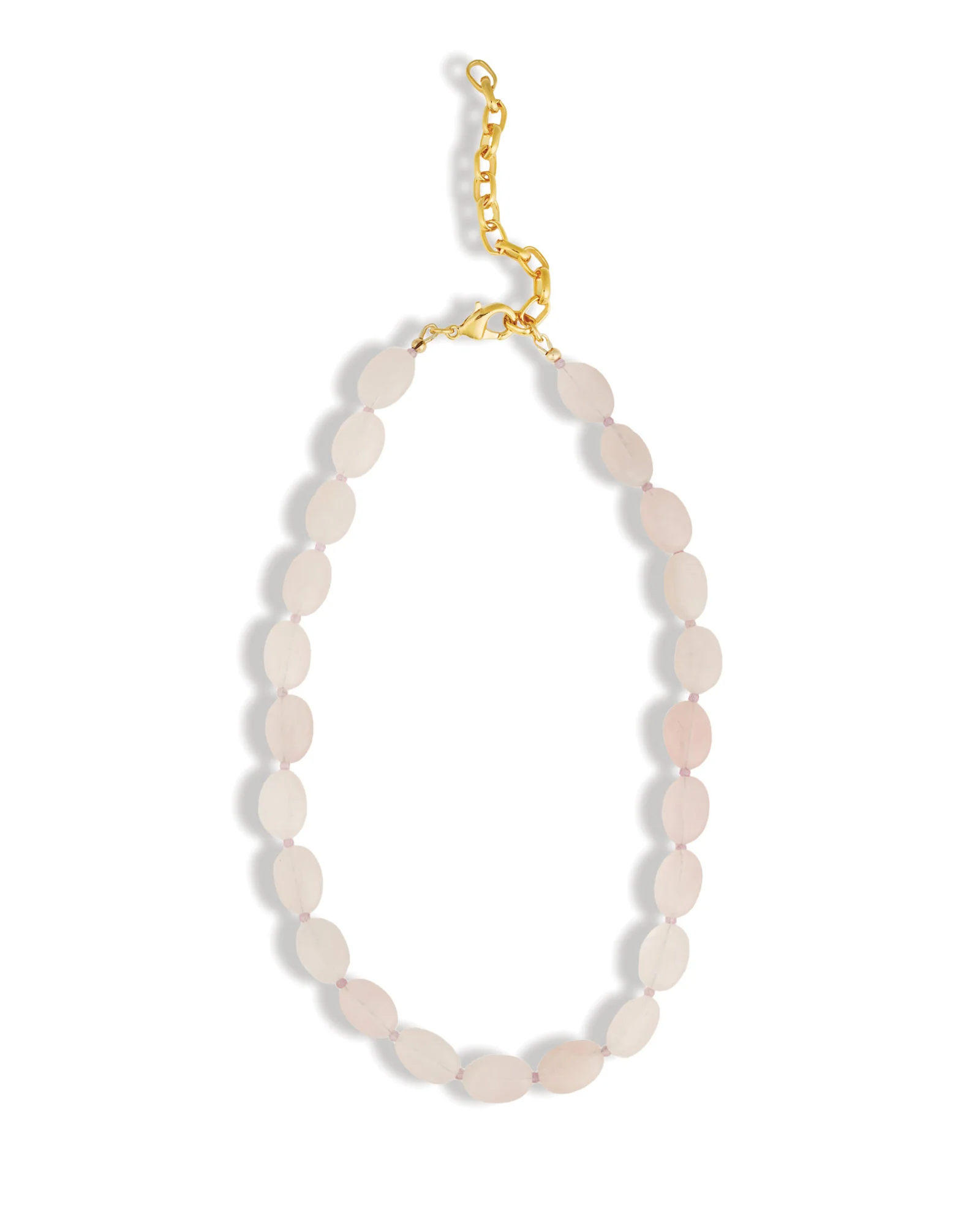 Rose Quartz Oval Beaded Necklace - Image 3