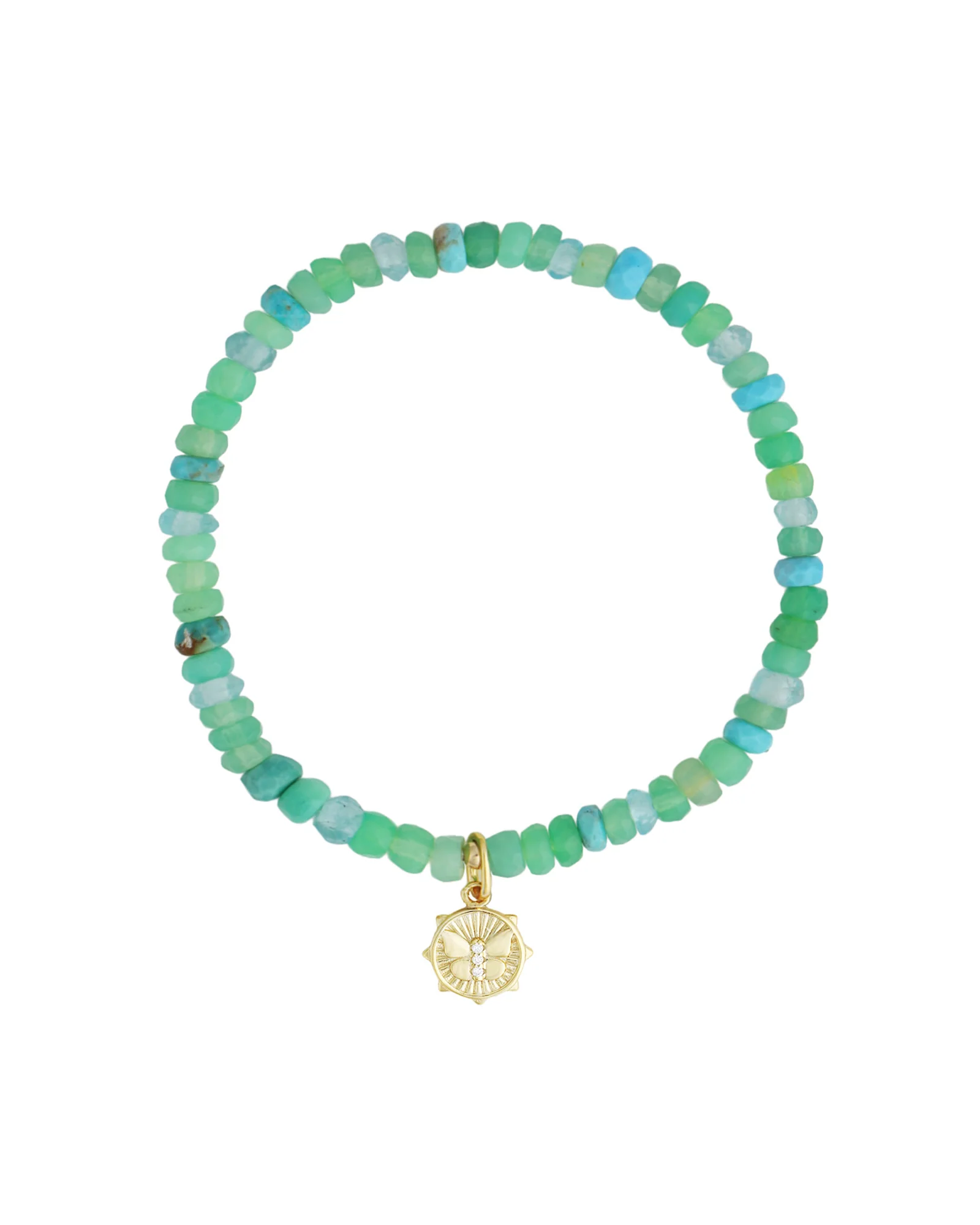 Butterfly Disc Charm Beaded Bracelet
