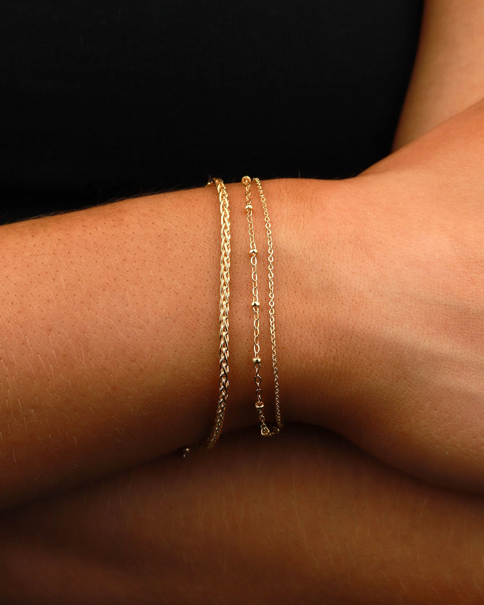 Two Row Satellite Cable Chain Bracelet - Image 2