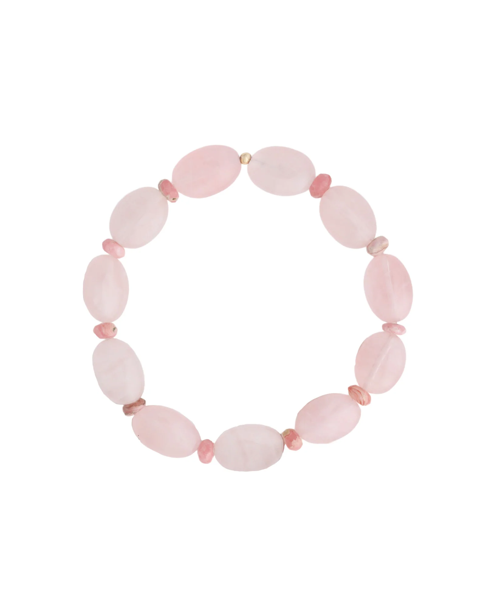Oval Rose Quartz Beaded Bracelet