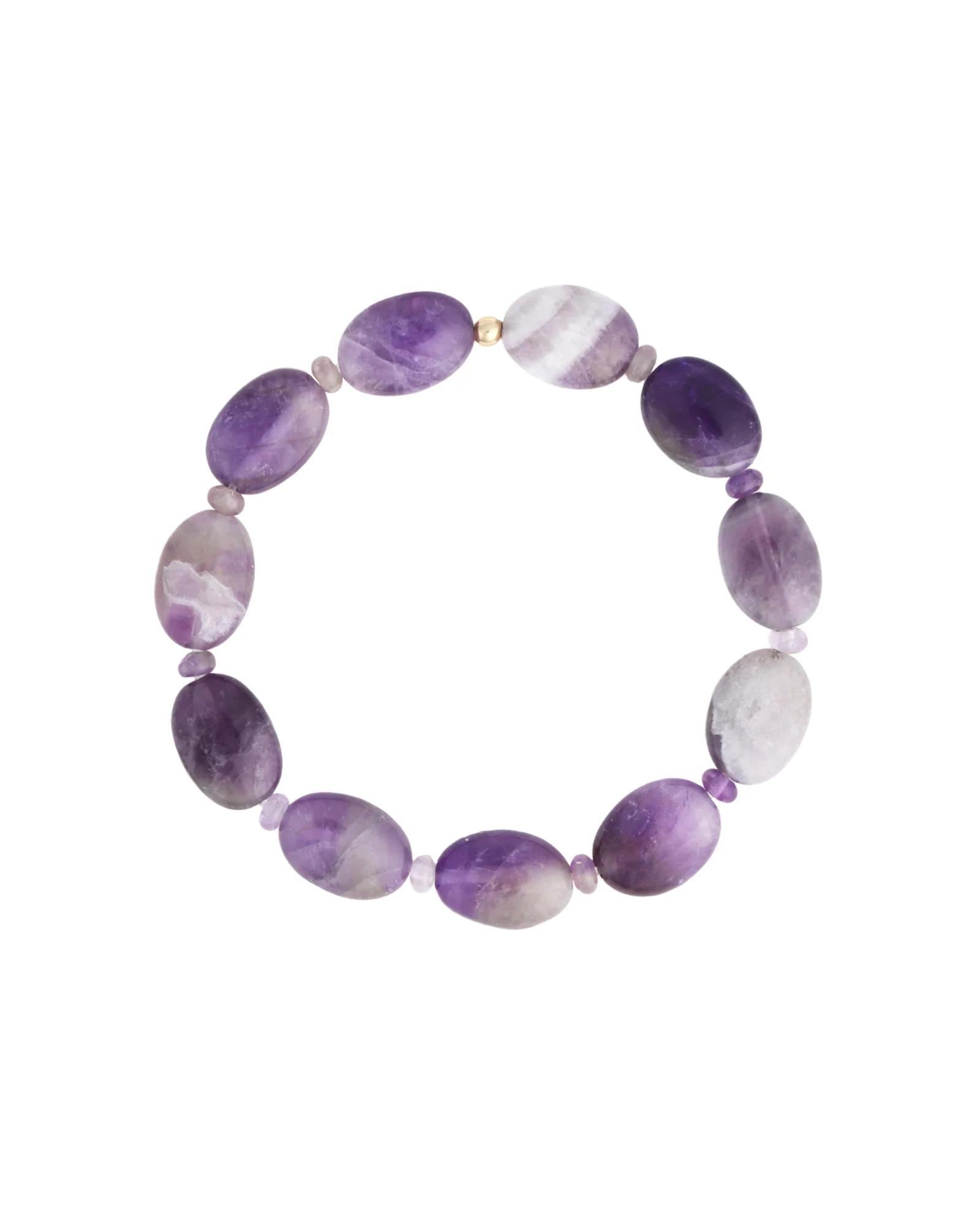 Oval Amethyst Beaded Bracelet
