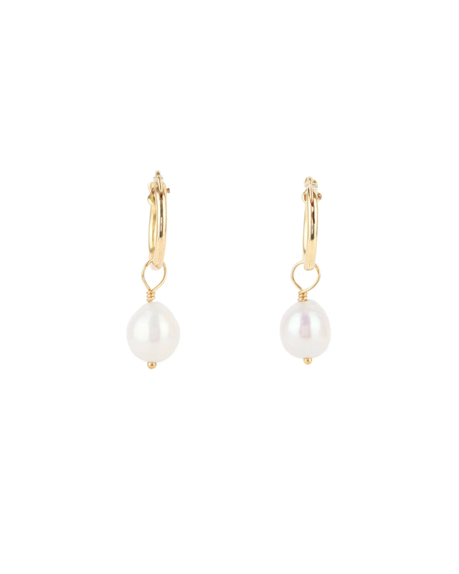 Baroque Pearl Drop Huggies