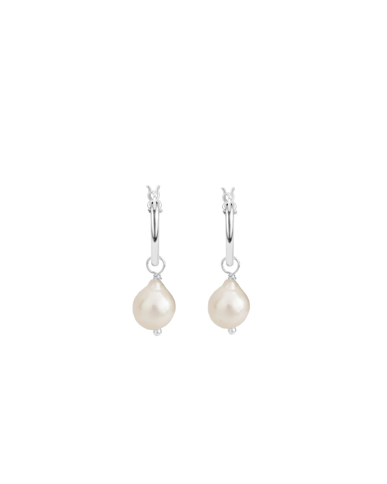 Baroque Pearl Drop Huggies