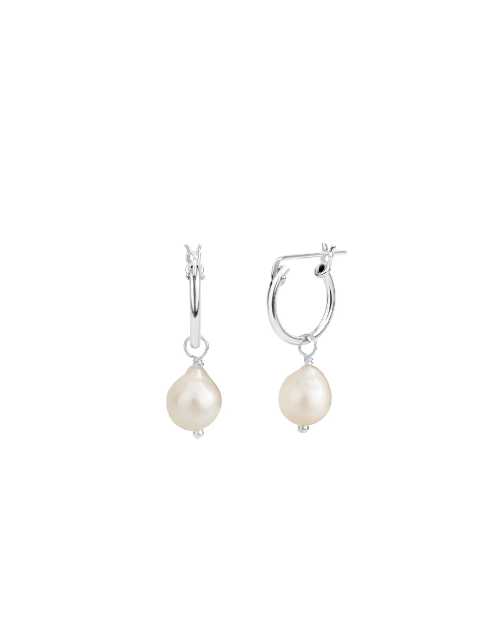 Baroque Pearl Drop Huggies - Image 3