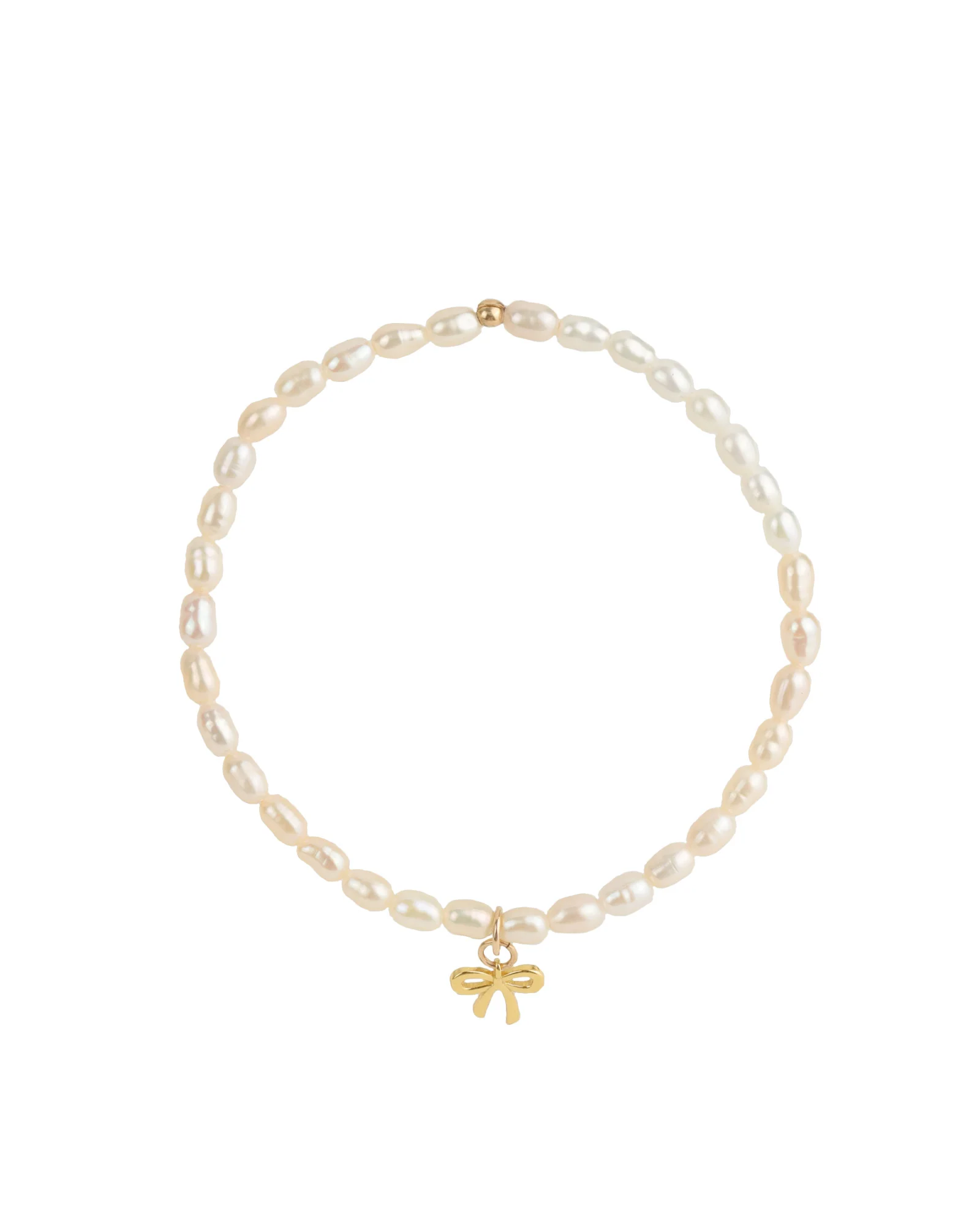 Bow Drop Pearl Bracelet | 3mm