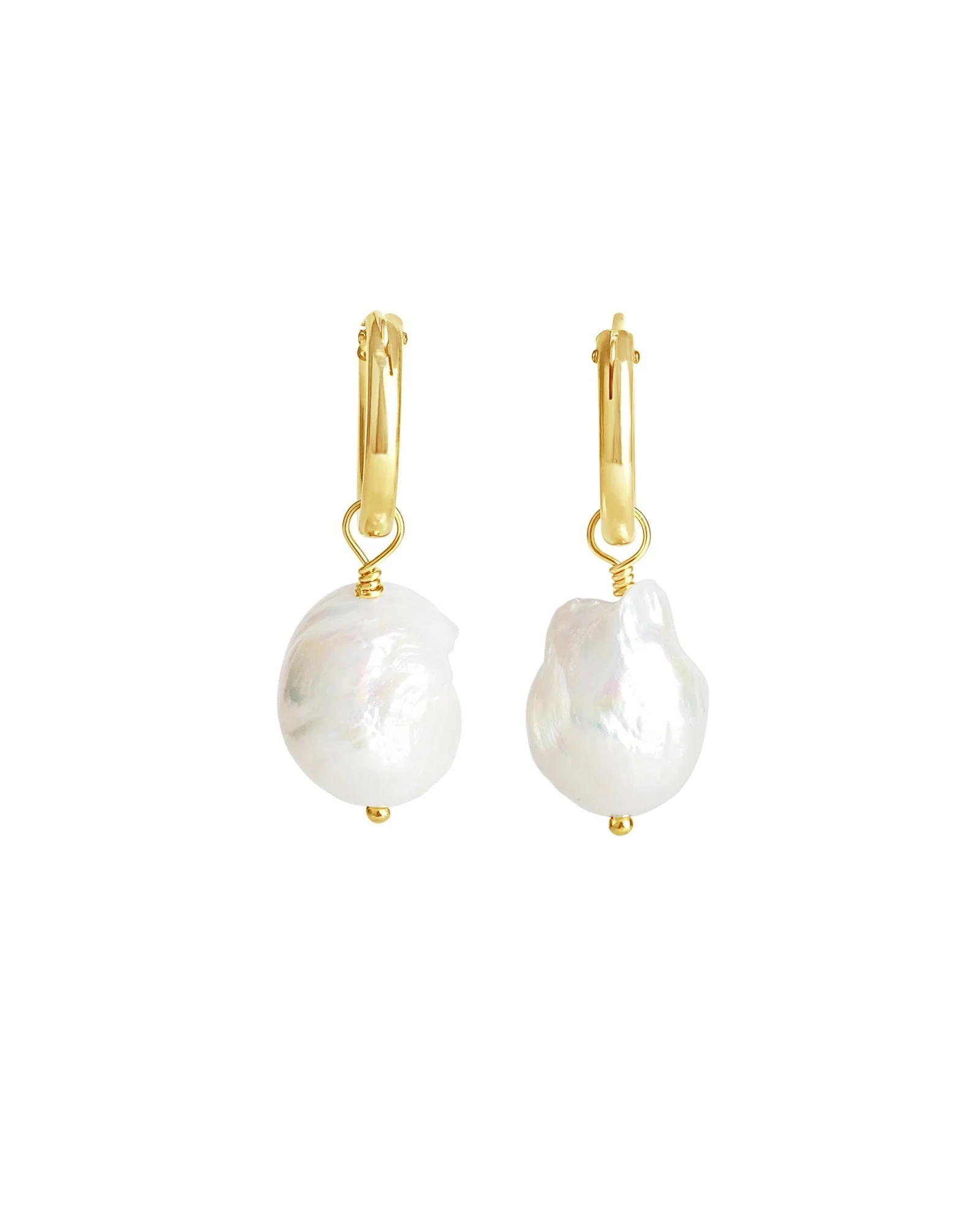 Large Pearl Drop Hoops