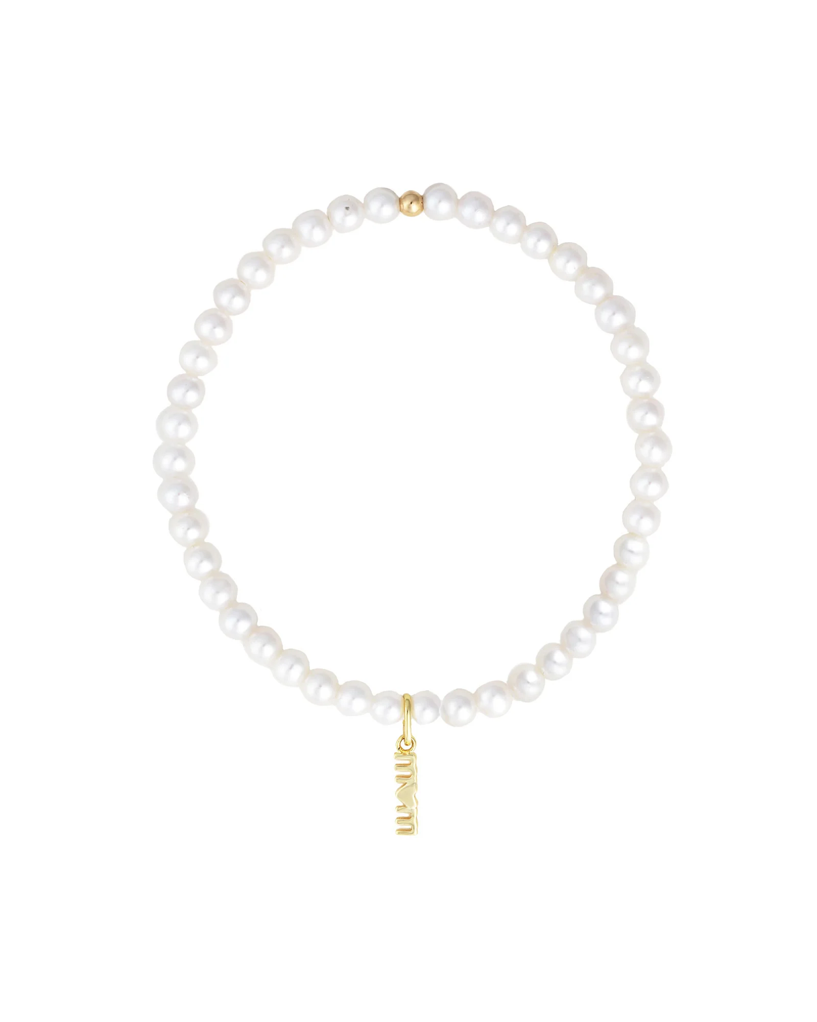 Mom Charm Pearl Beaded Bracelet