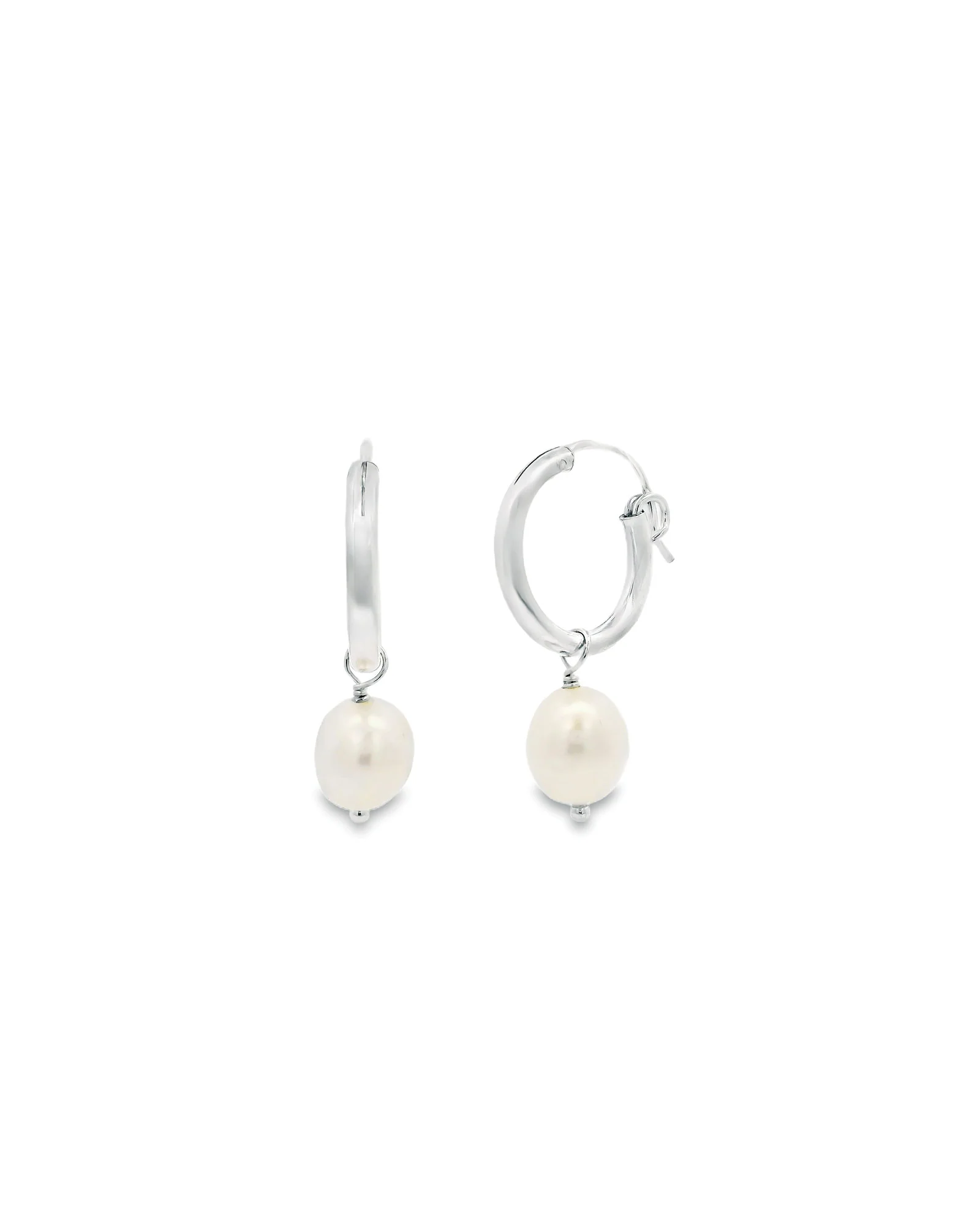 Pearl Drop Hoops