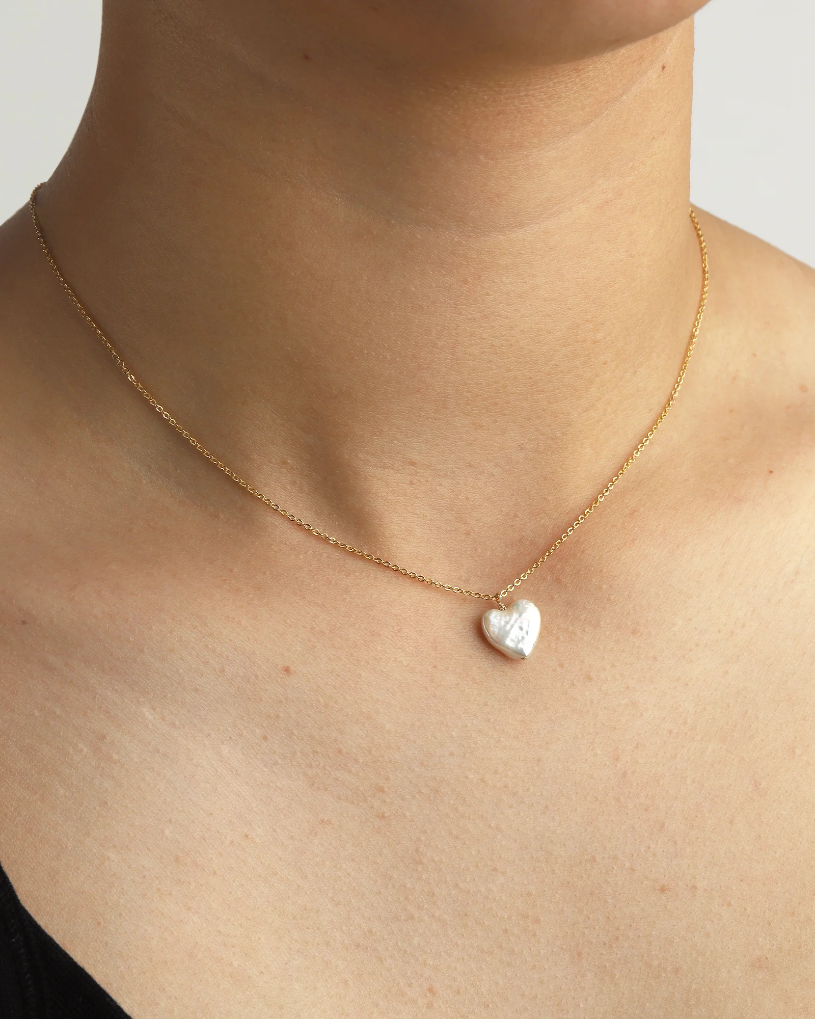 Pearl Heart Drop Necklace - Image 3