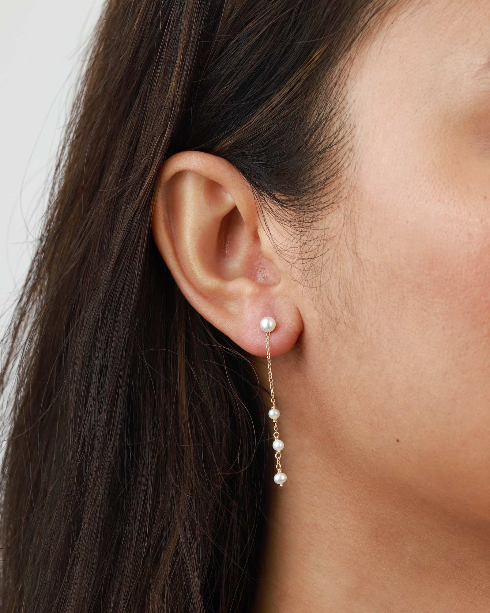 Three Drop Pearl Studs - Image 2