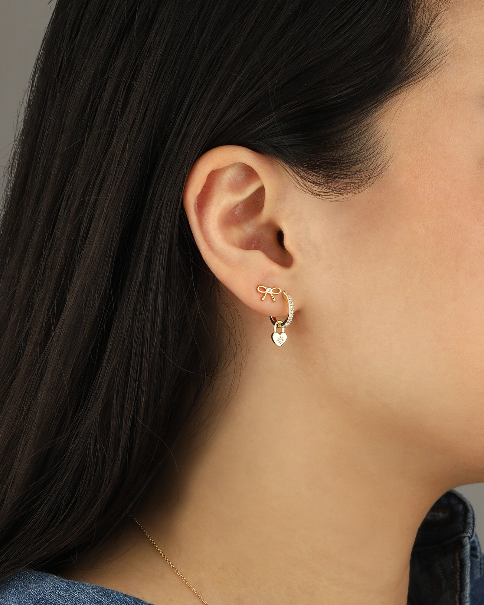 Bezel Bow Studs - Image 2