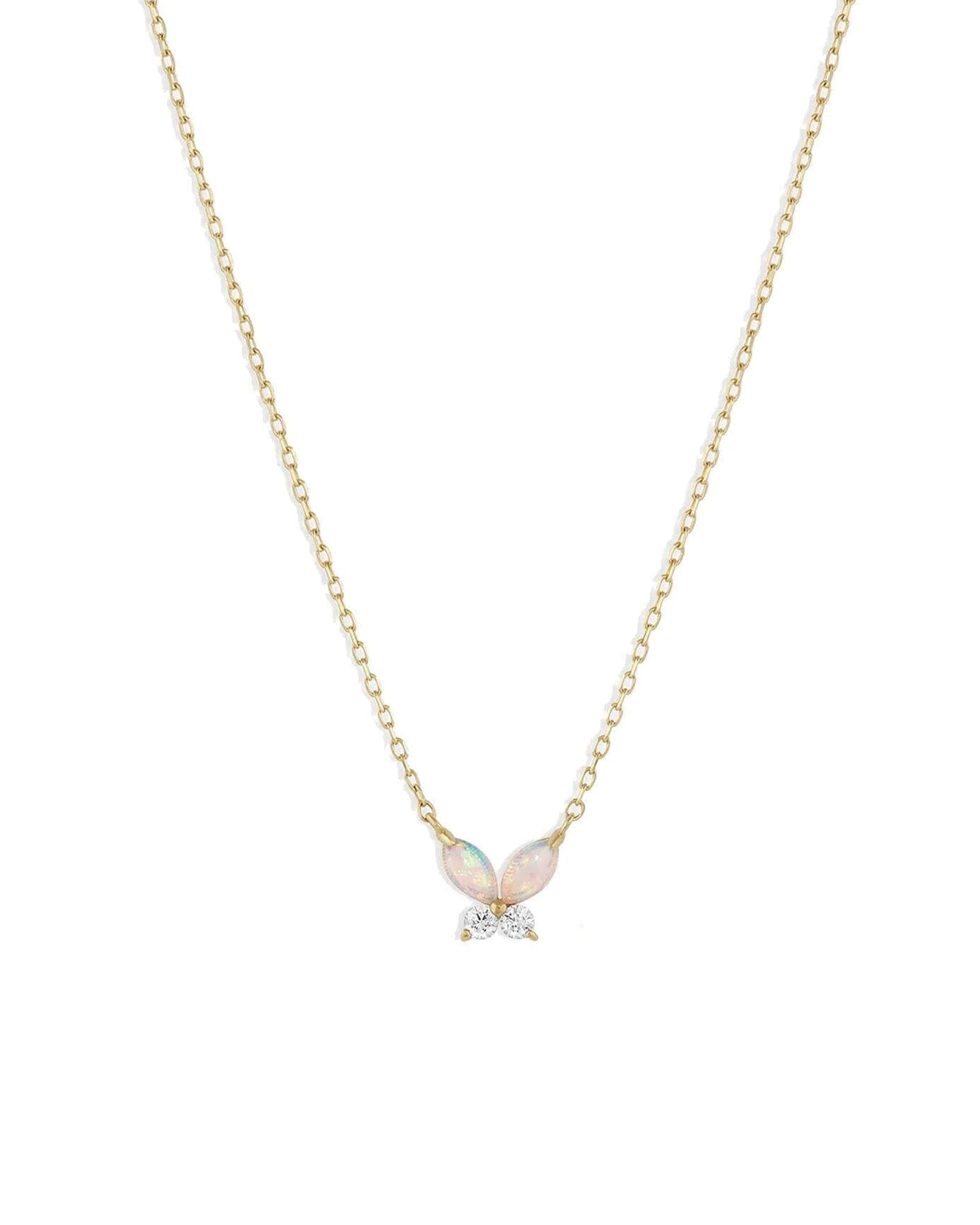 Butterfly Opal + CZ Necklace