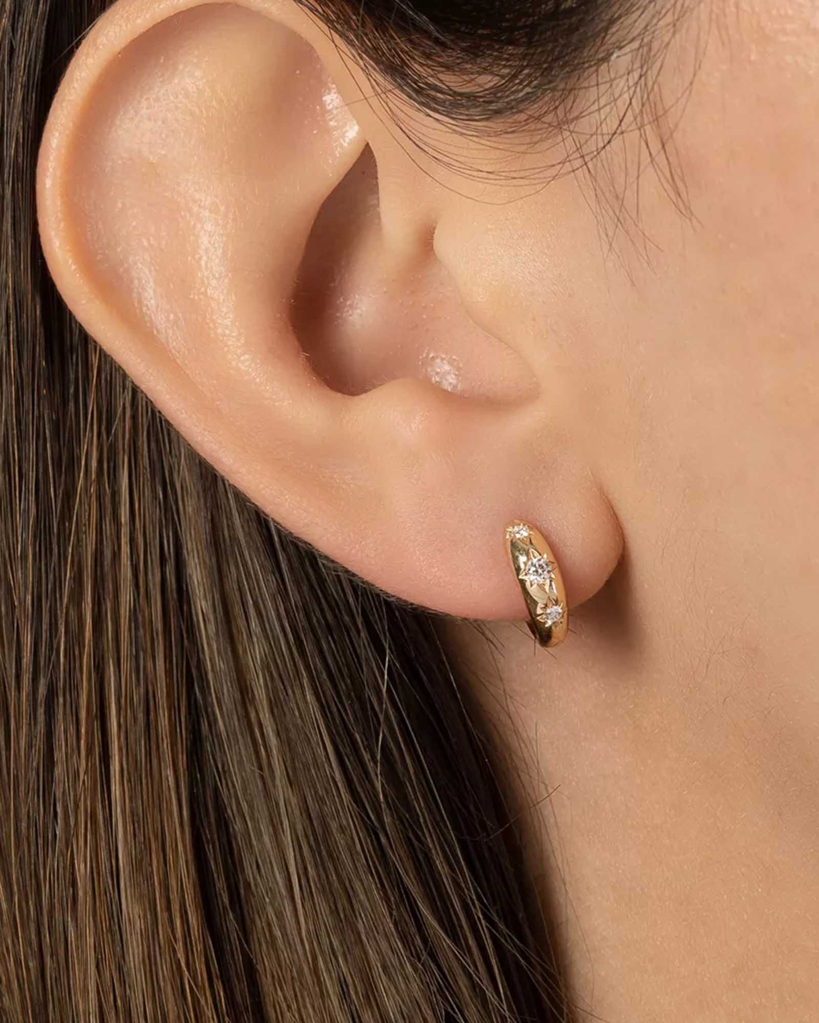 Celestial CZ Dome Huggies I 12mm - Image 2