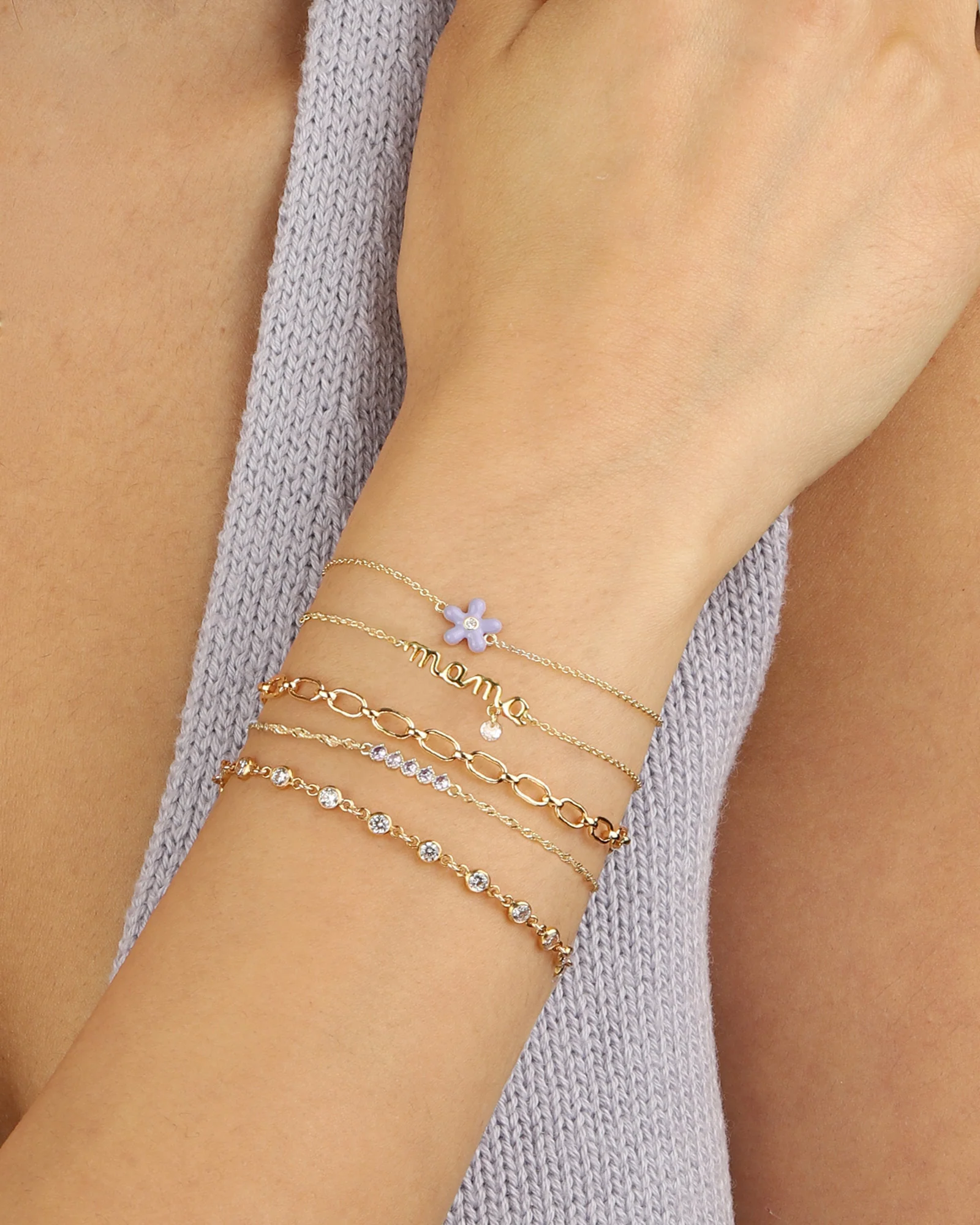 Twist Chain CZ Bracelet - Image 2