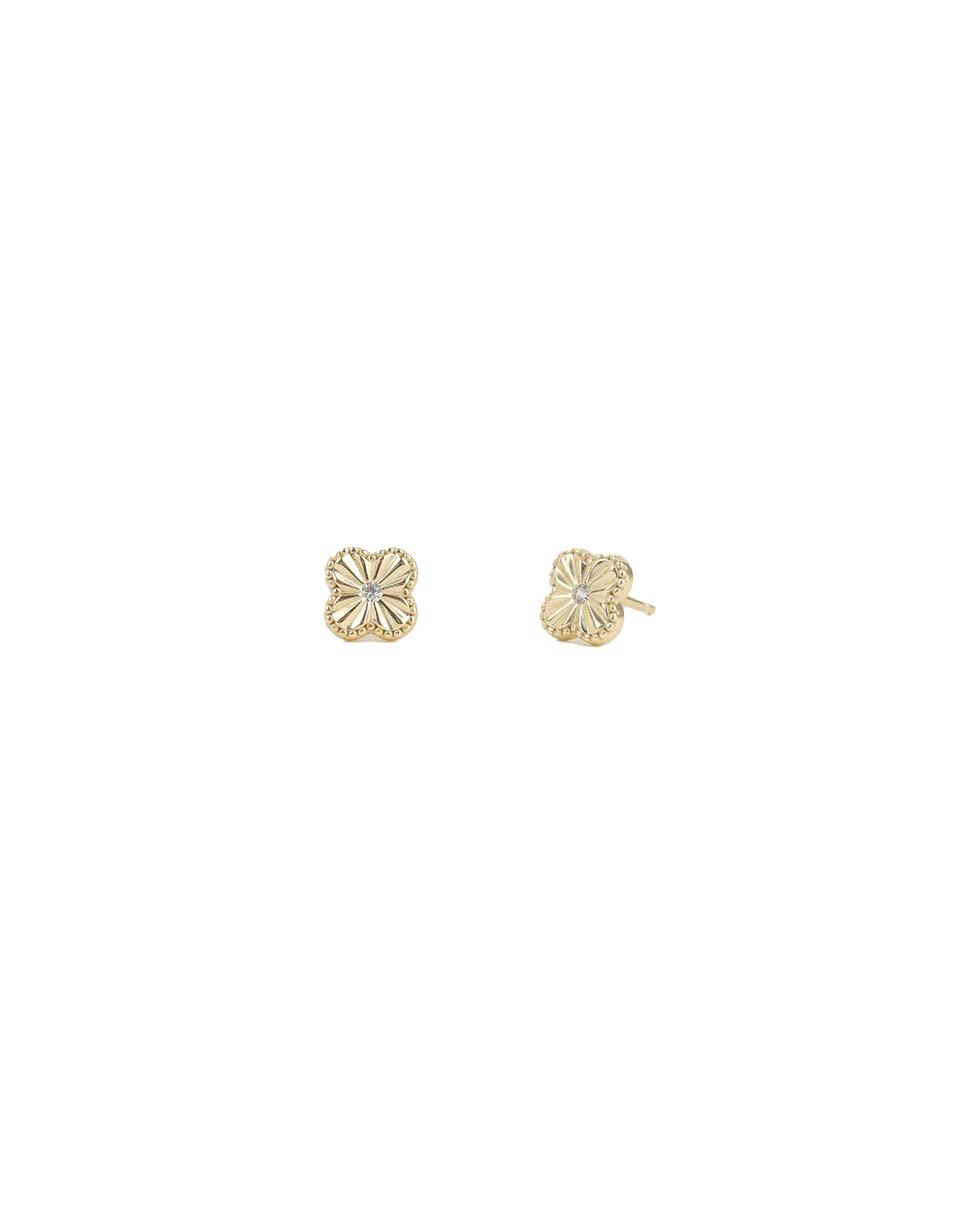 Clover Single CZ Studs