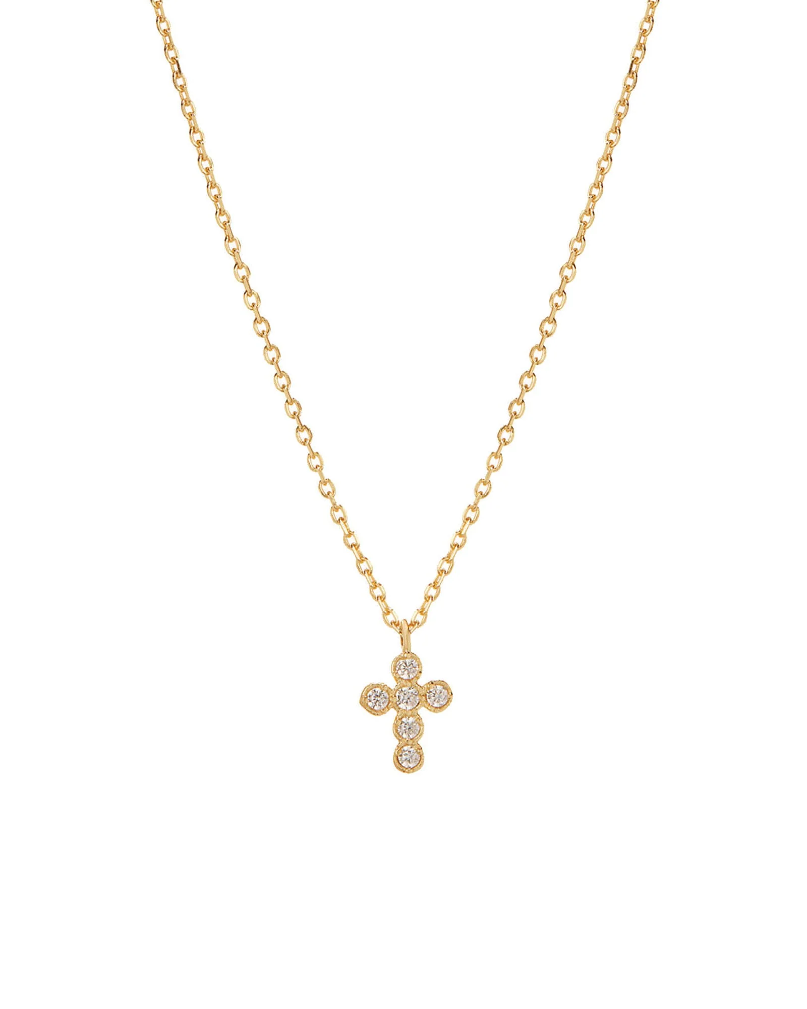 Cross Bezel CZ Necklace