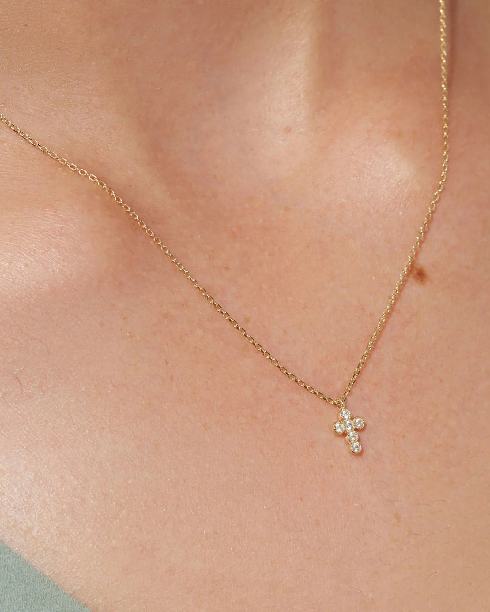 Cross Bezel CZ Necklace - Image 2