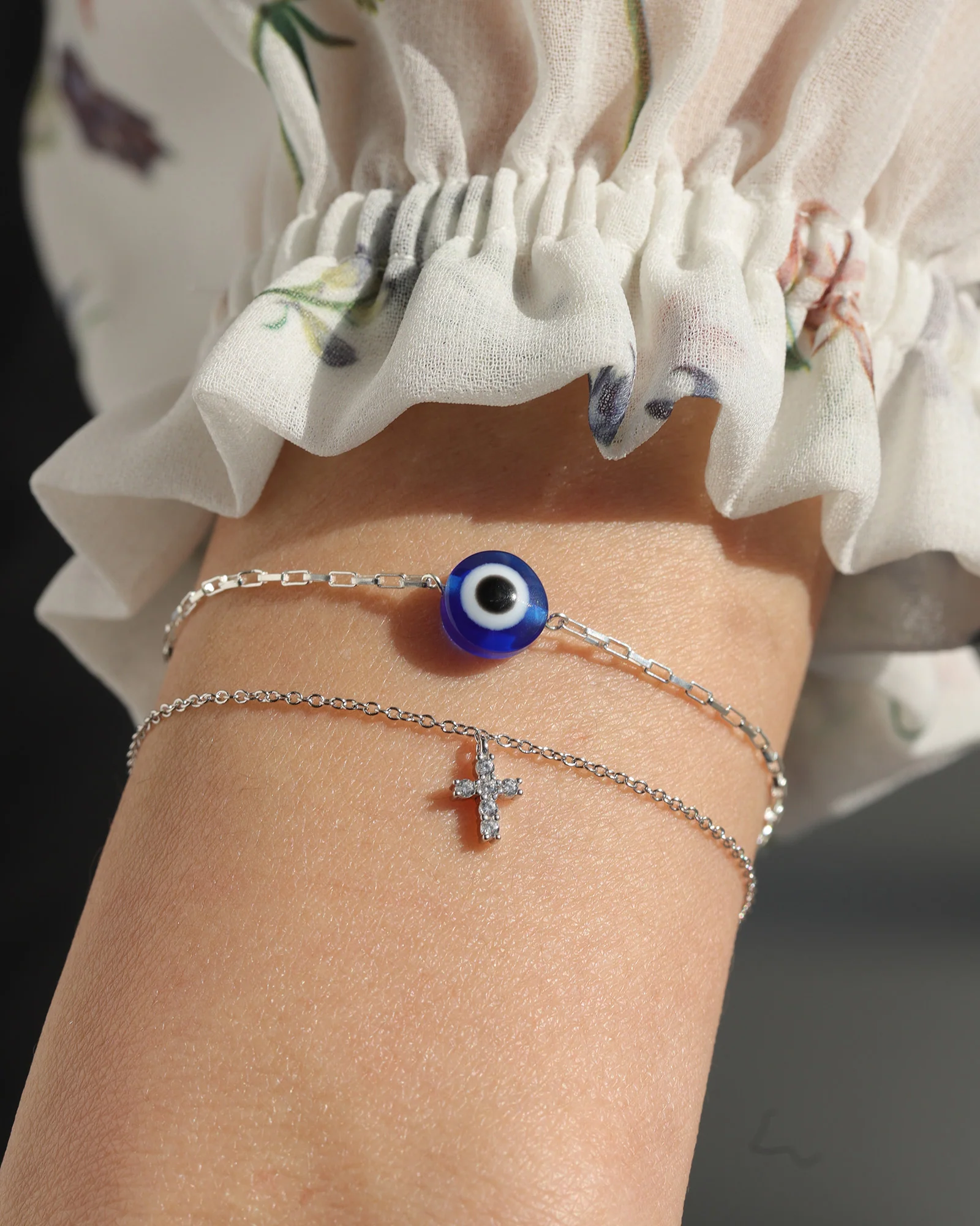 Cross CZ Drop Bracelet - Image 2