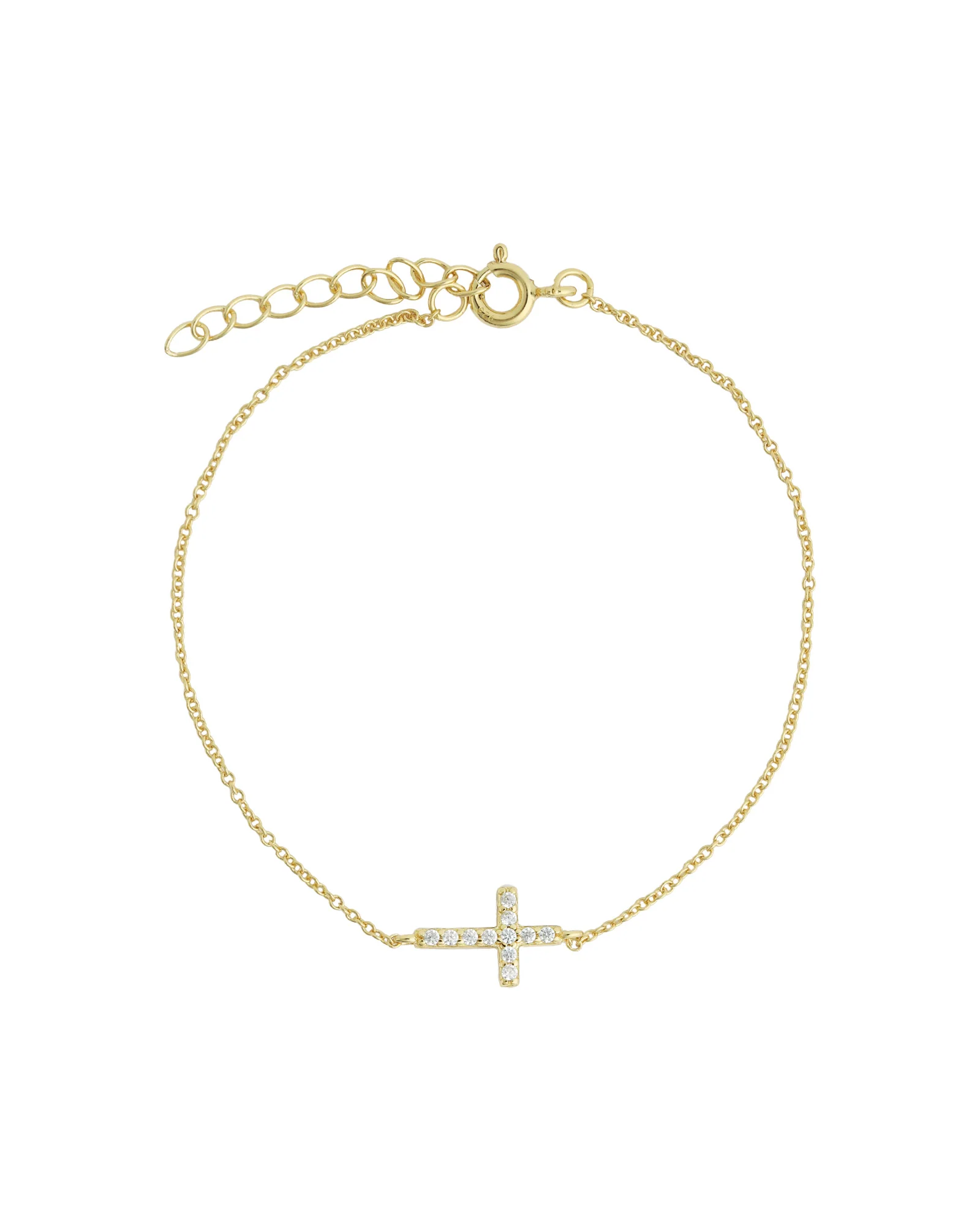 East-West Pavé Cross Bracelet