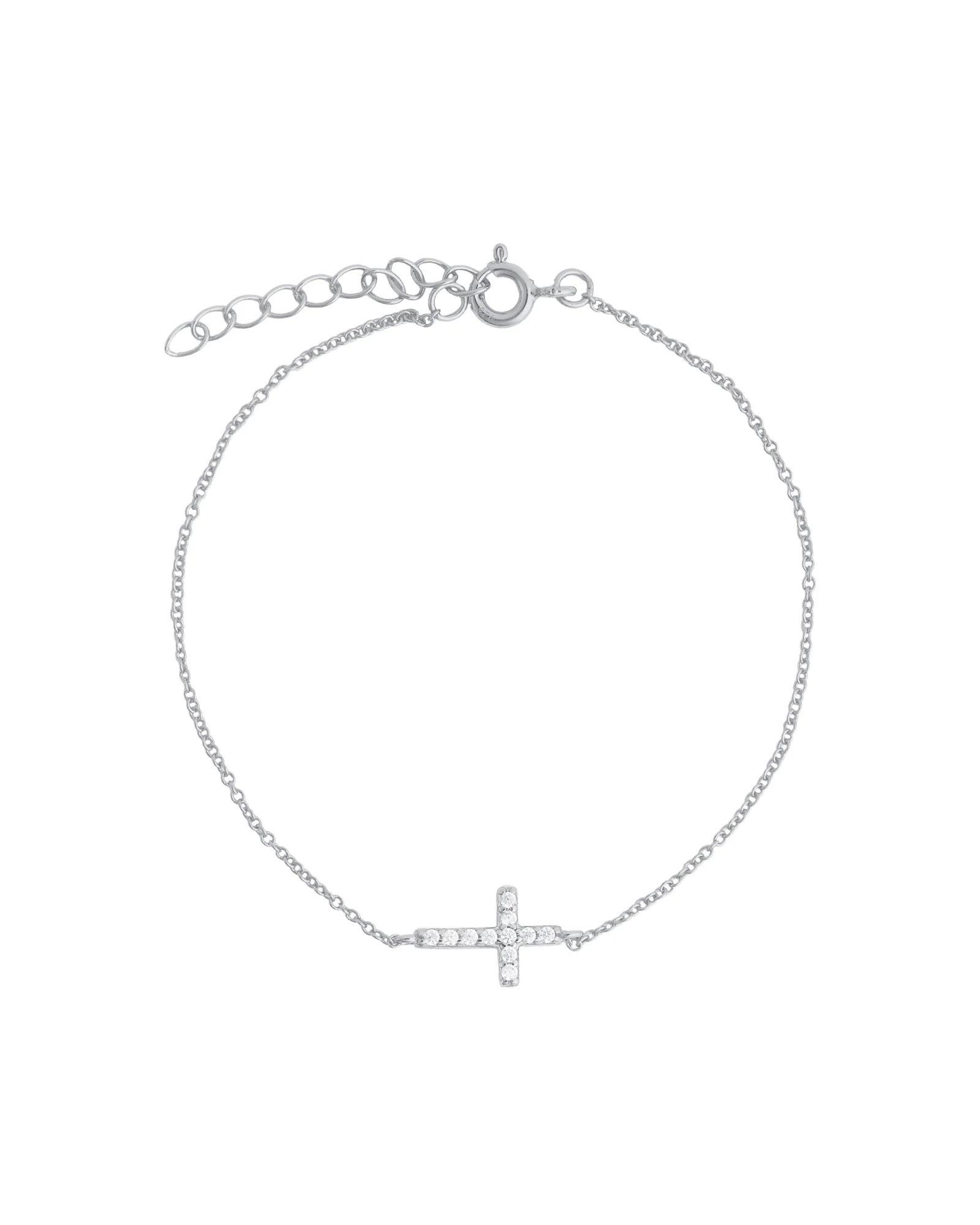 East-West Pavé Cross Bracelet