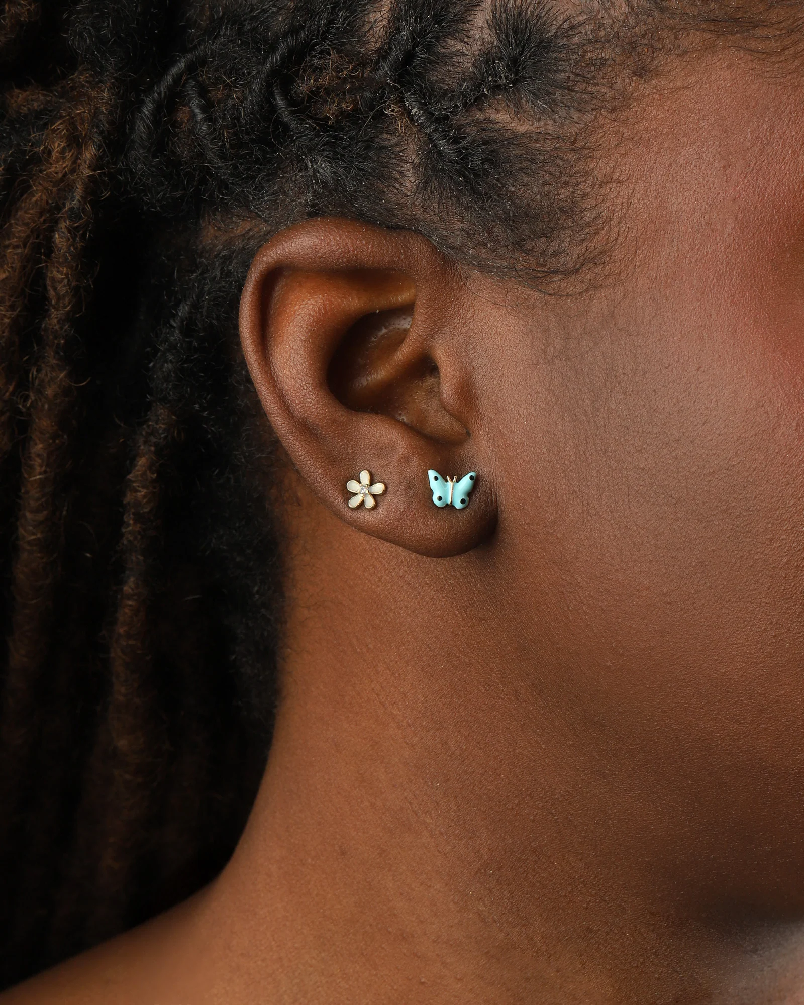 Enamel Flower CZ Studs - Image 2