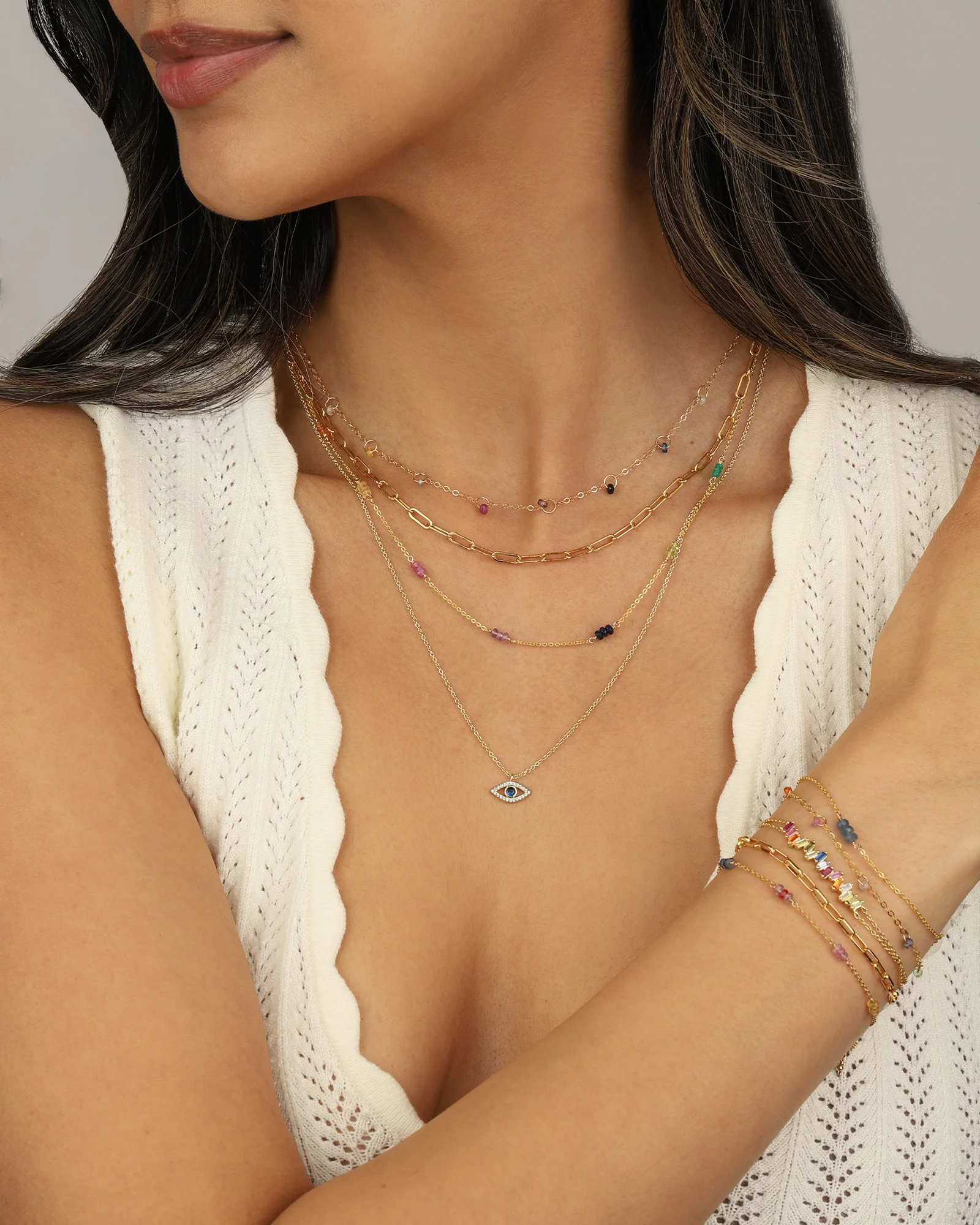 Evil Eye CZ Necklace - Image 2