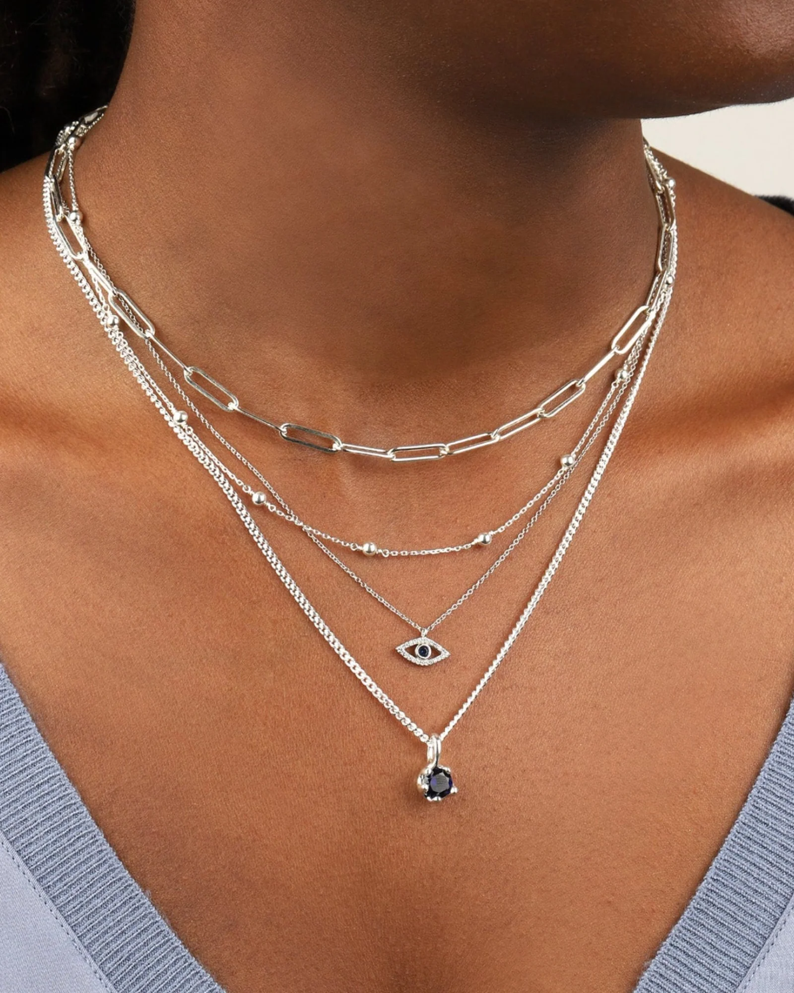 Evil Eye CZ Necklace - Image 2
