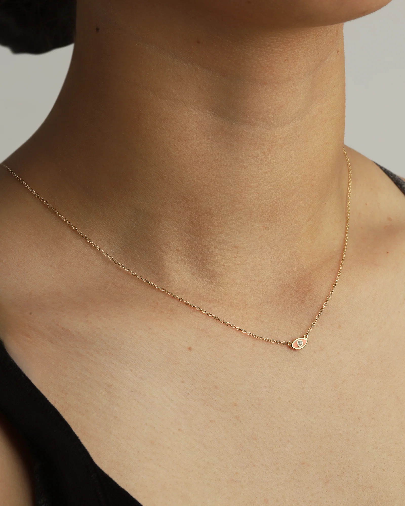 Evil Eye Enamel CZ Necklace - Image 2