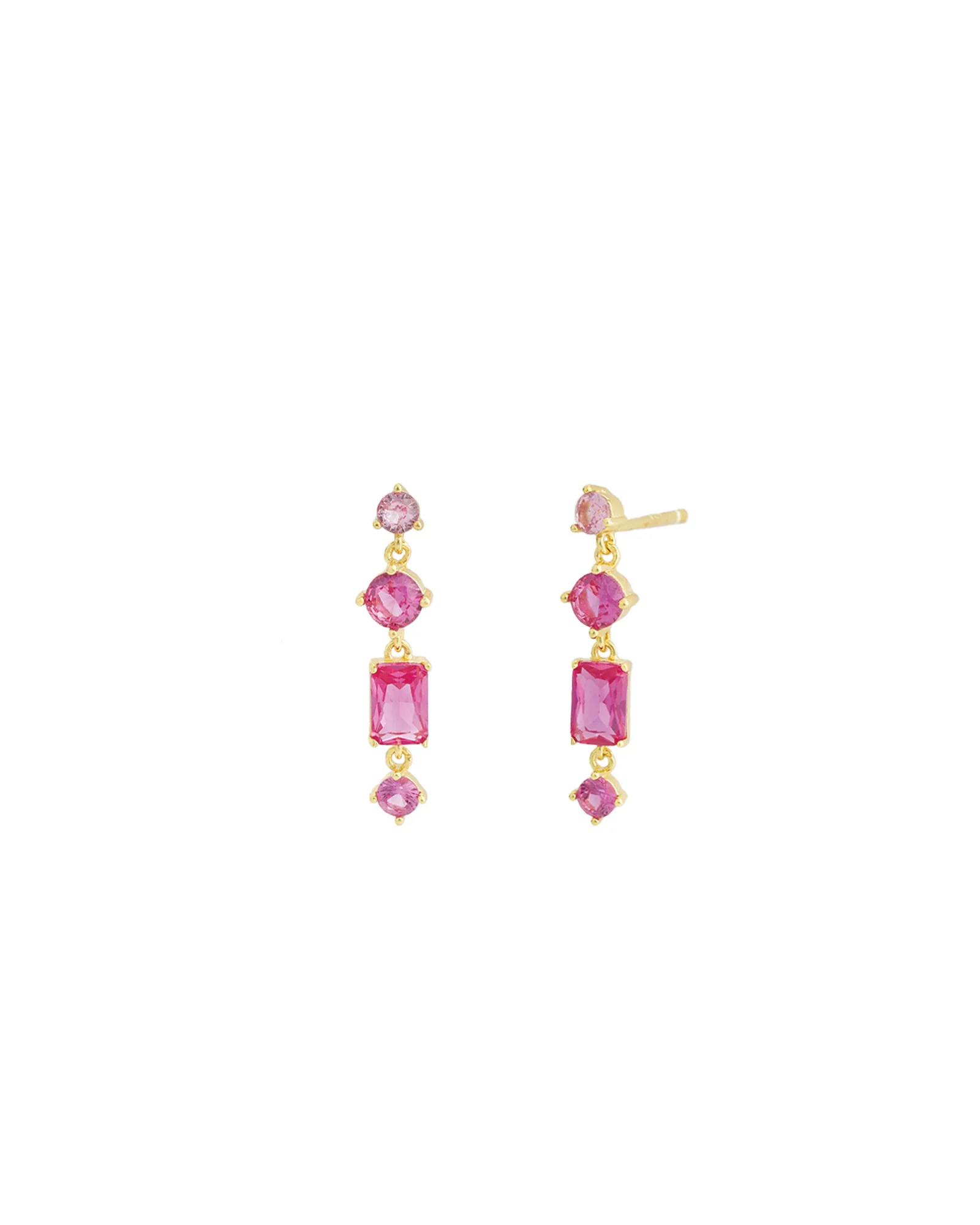 Four Stone Drop Earrings