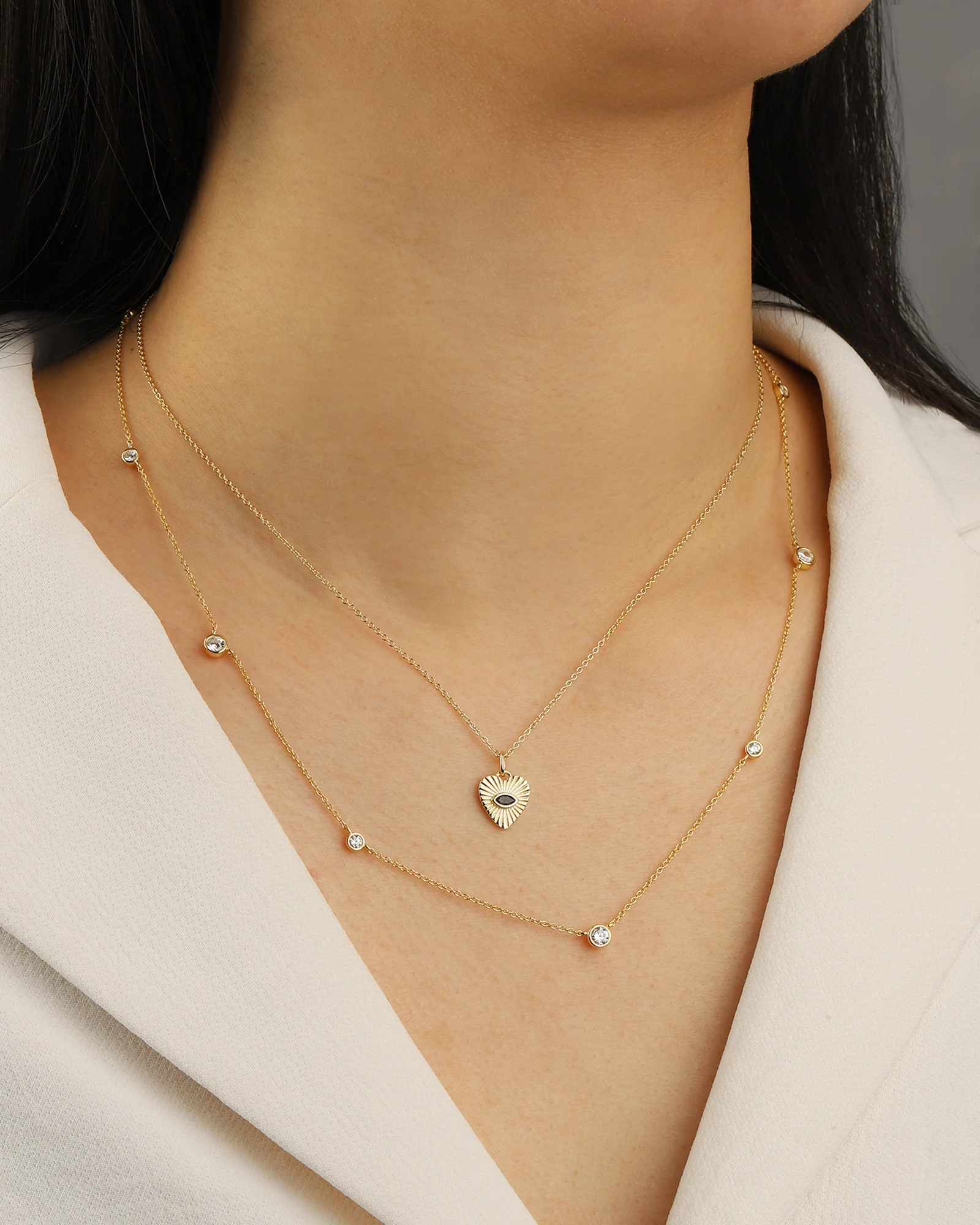 Gradual Station Bezel Necklace - Image 4