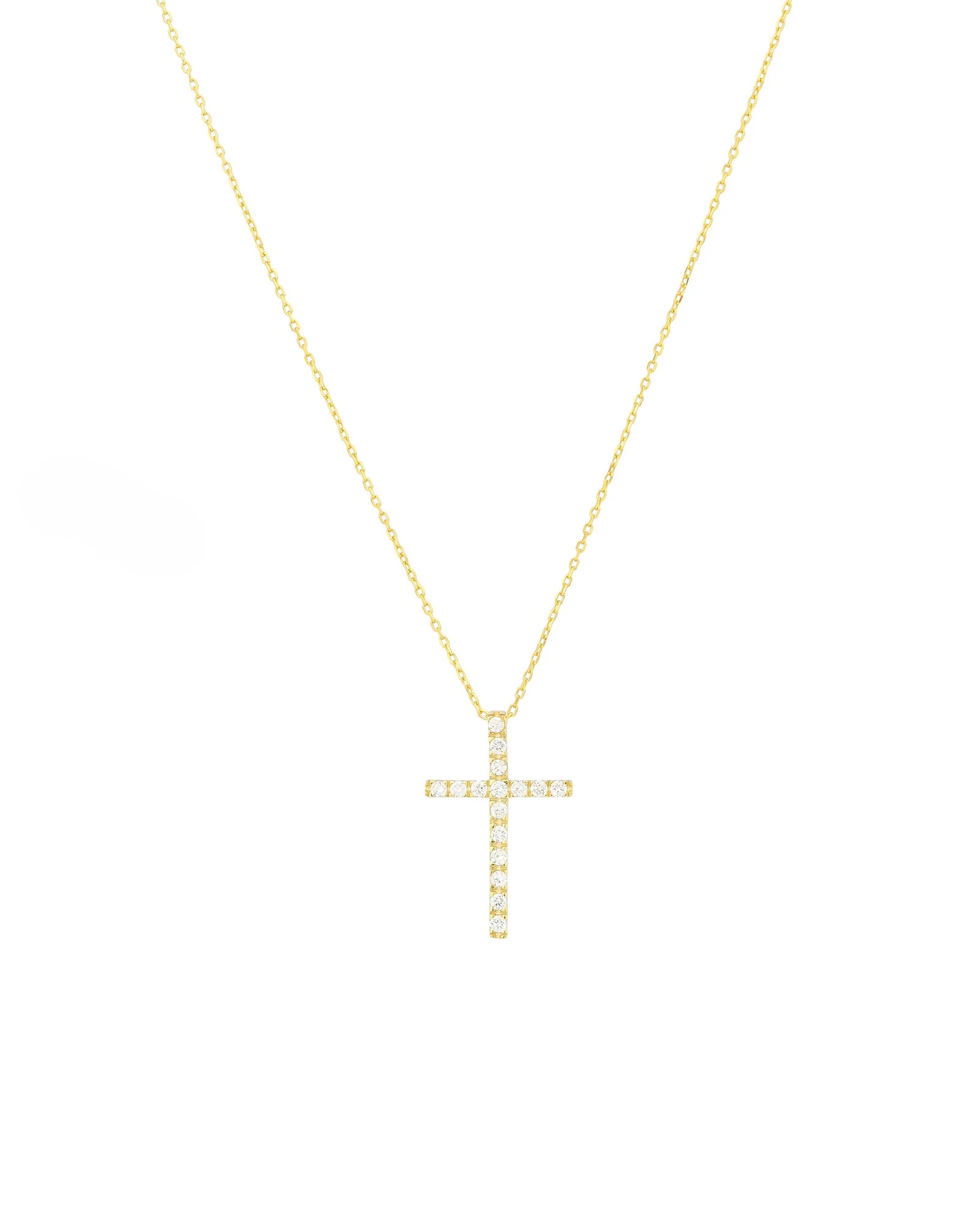 Large CZ Cross Necklace