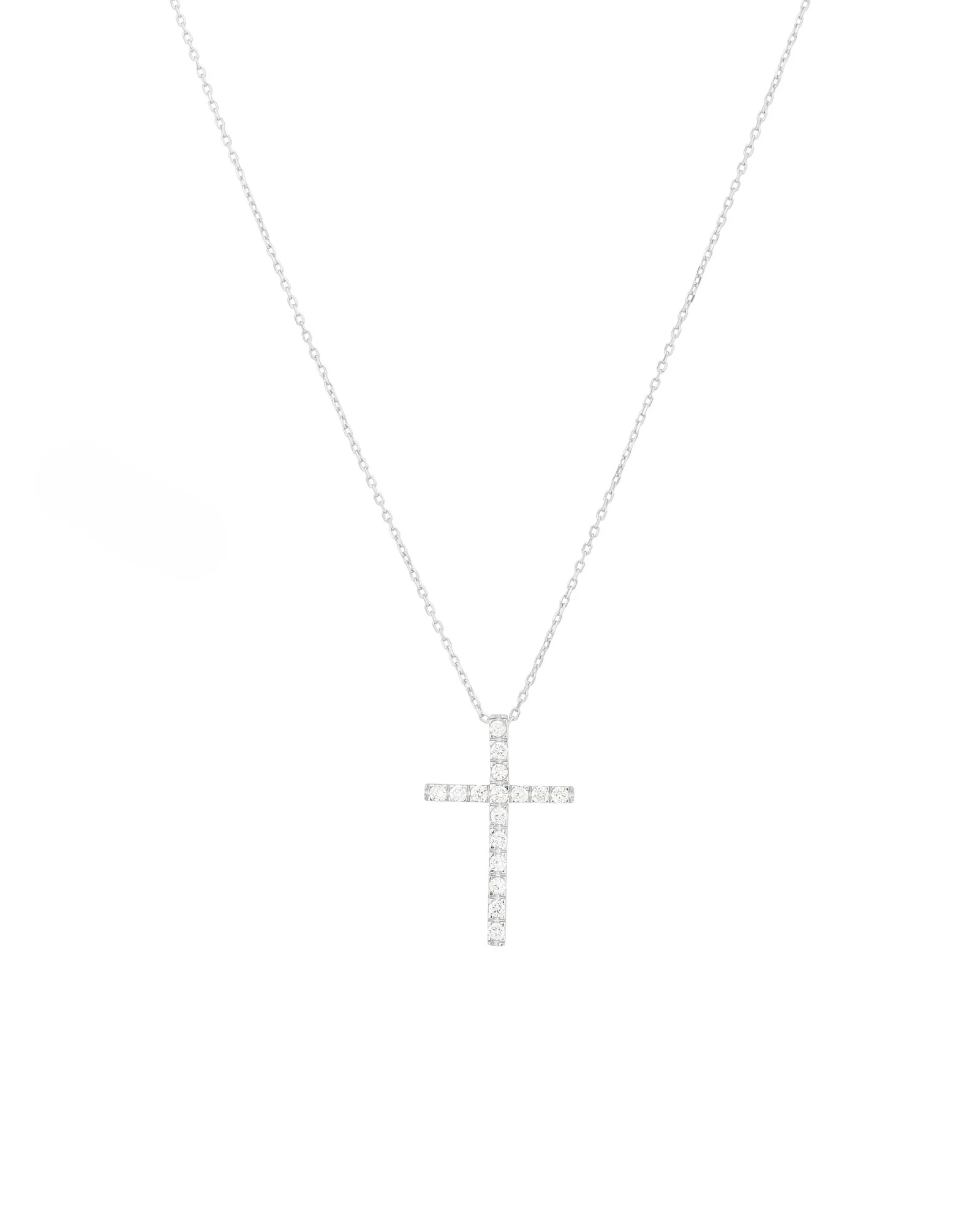Large CZ Cross Necklace