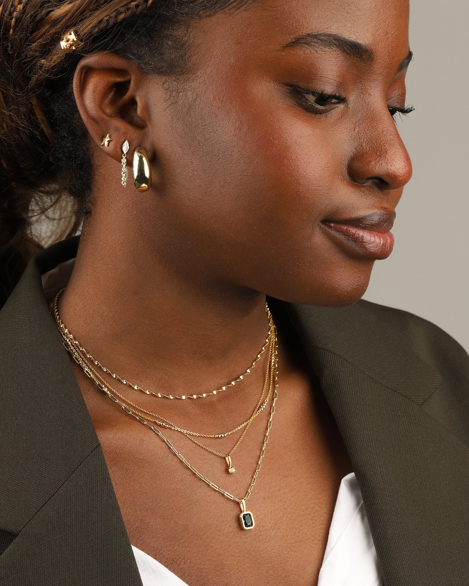 Marquise Chain Single Stud - Image 2