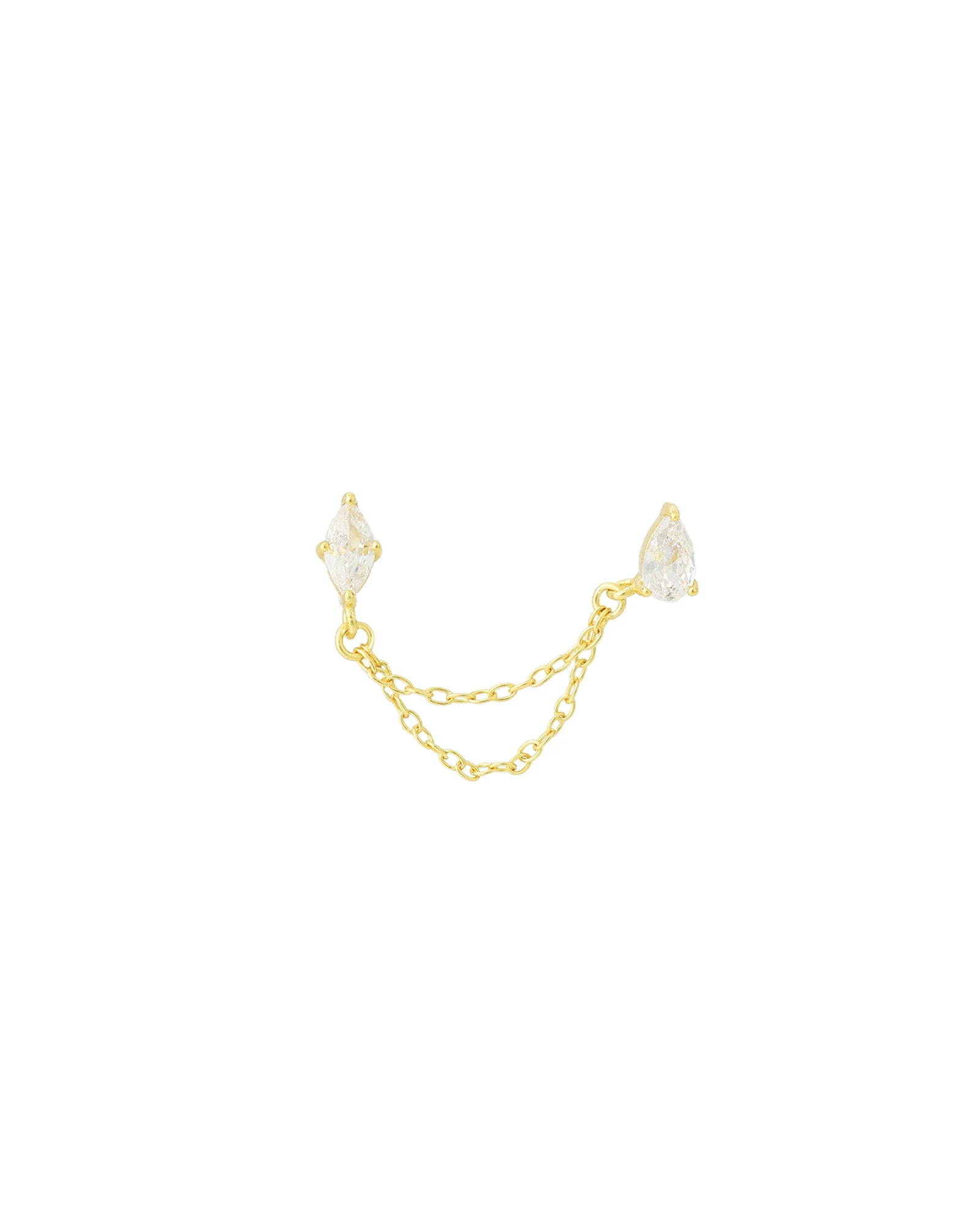 Marquise & Teardrop Chain Stud