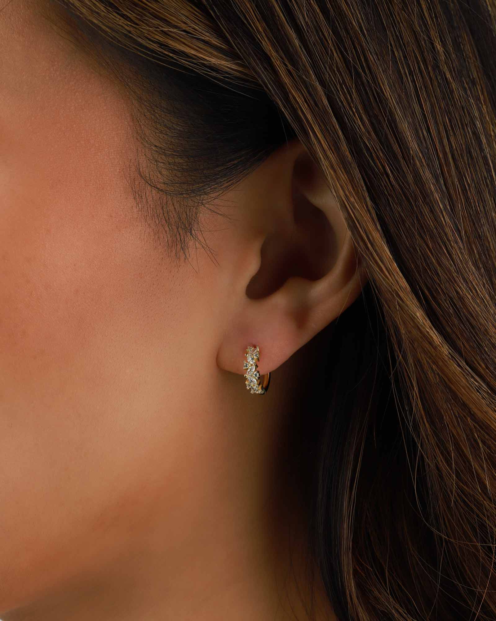 Mixed Marquise CZ Huggies | 12mm - Image 2
