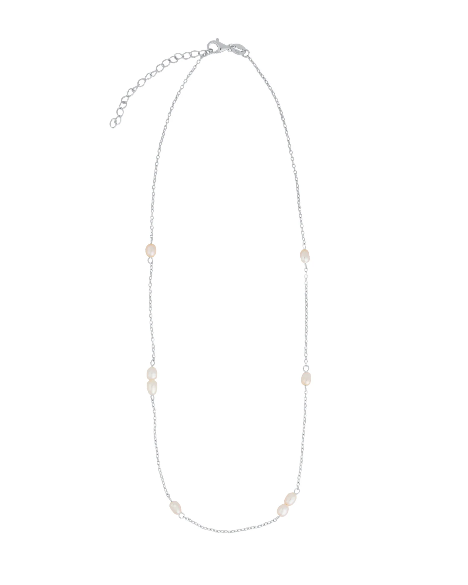 Multi Baroque Pearl Station Necklace - Image 3