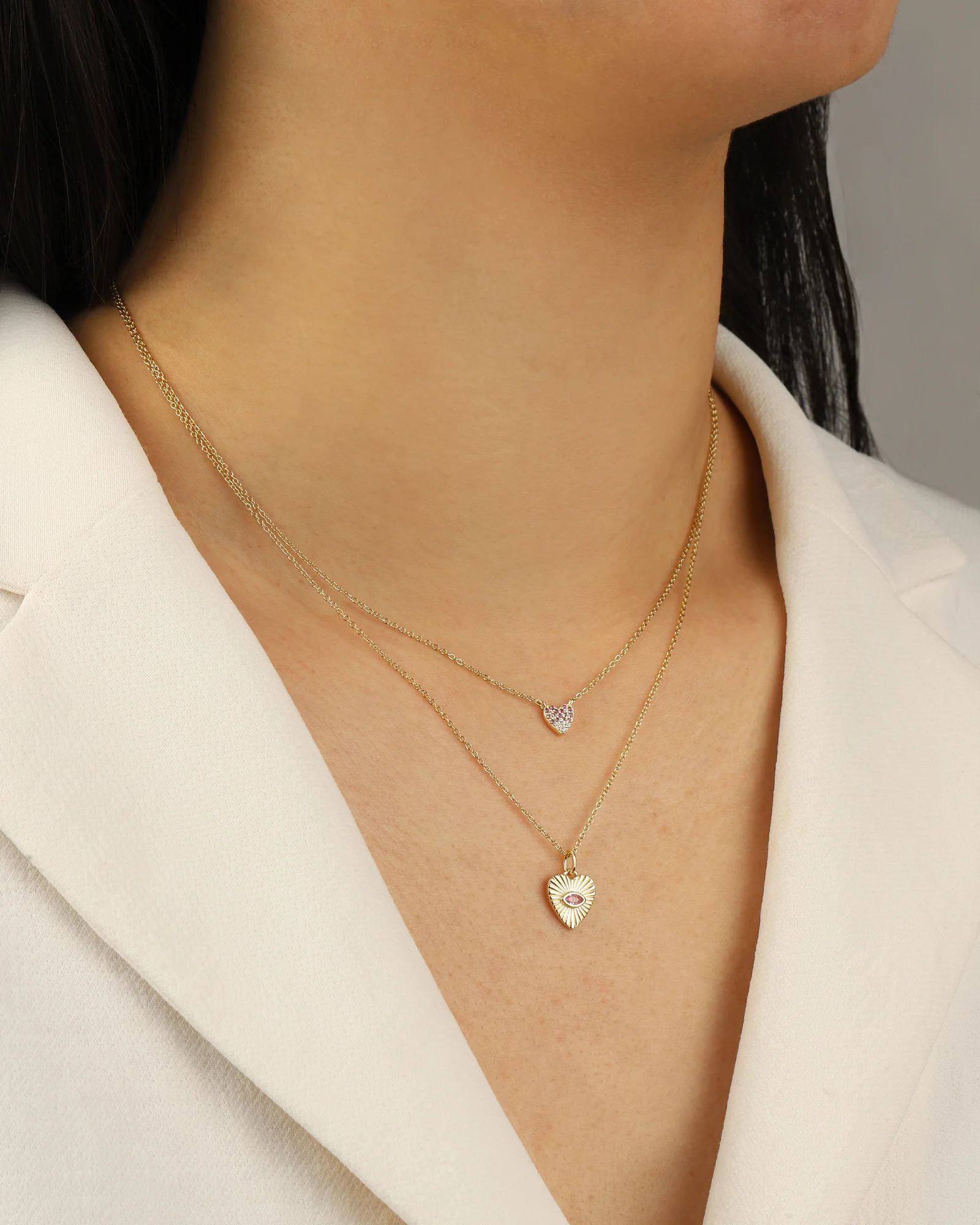 Ombré Pavé Heart Necklace - Image 2