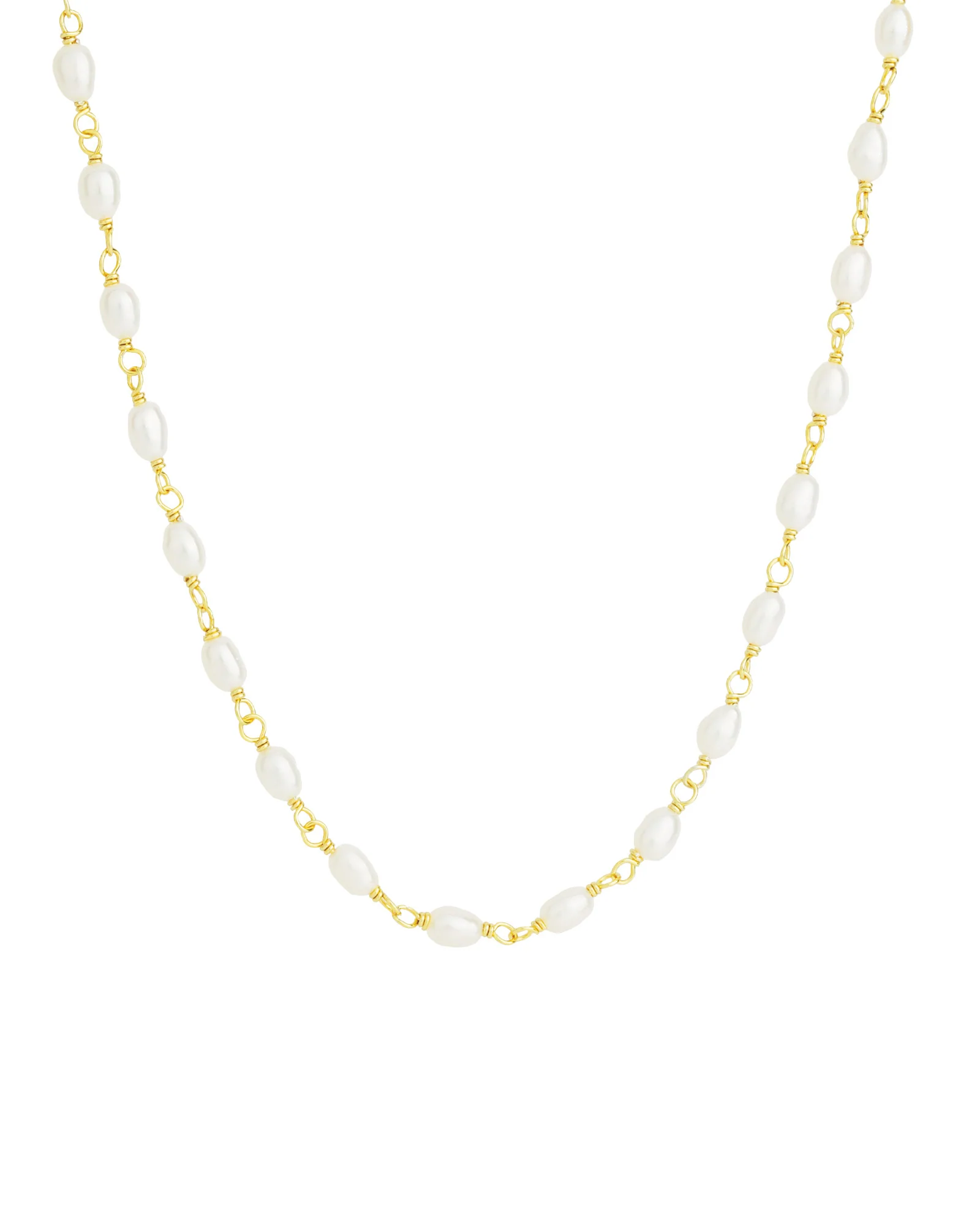 Oval Pearl Link Necklace