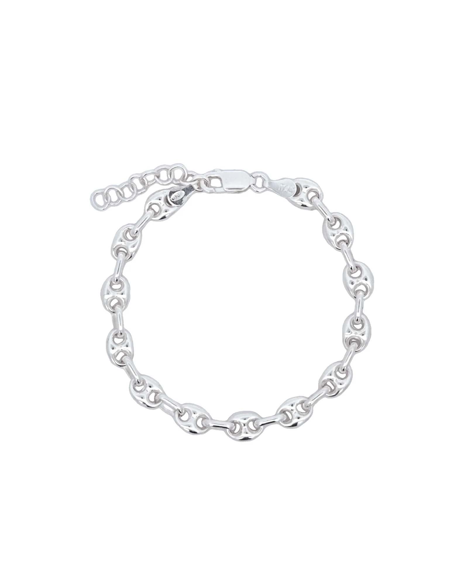 Oval Puffy Mariner Link Bracelet
