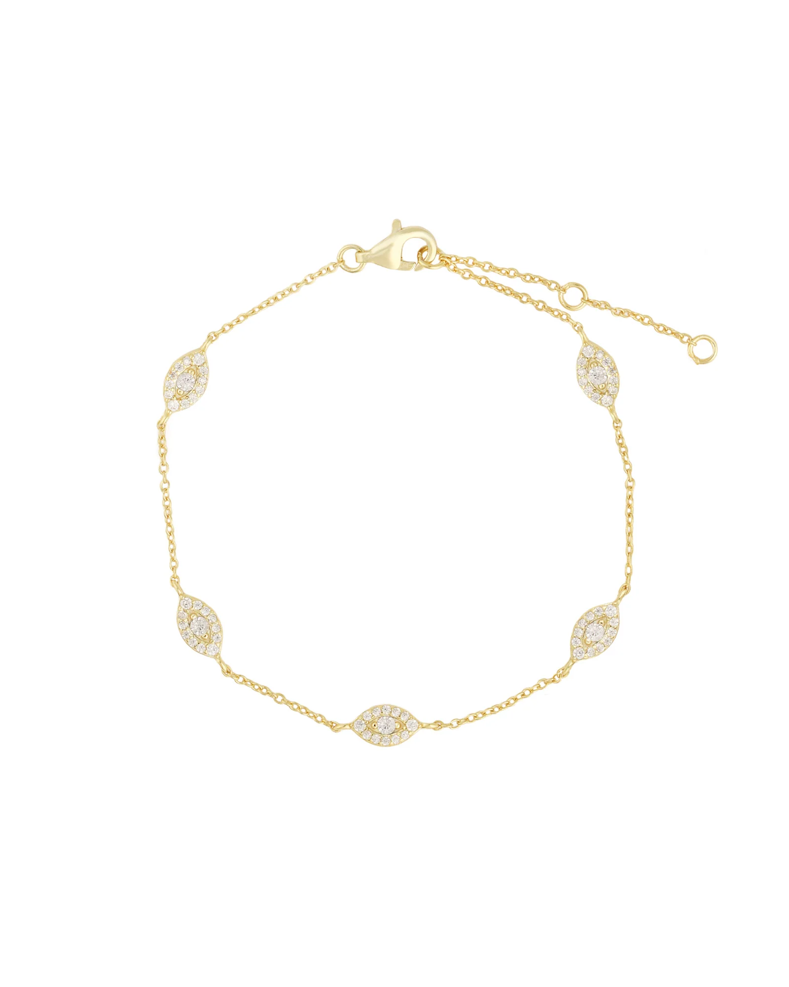 Pavé Evil Eye Station Bracelet