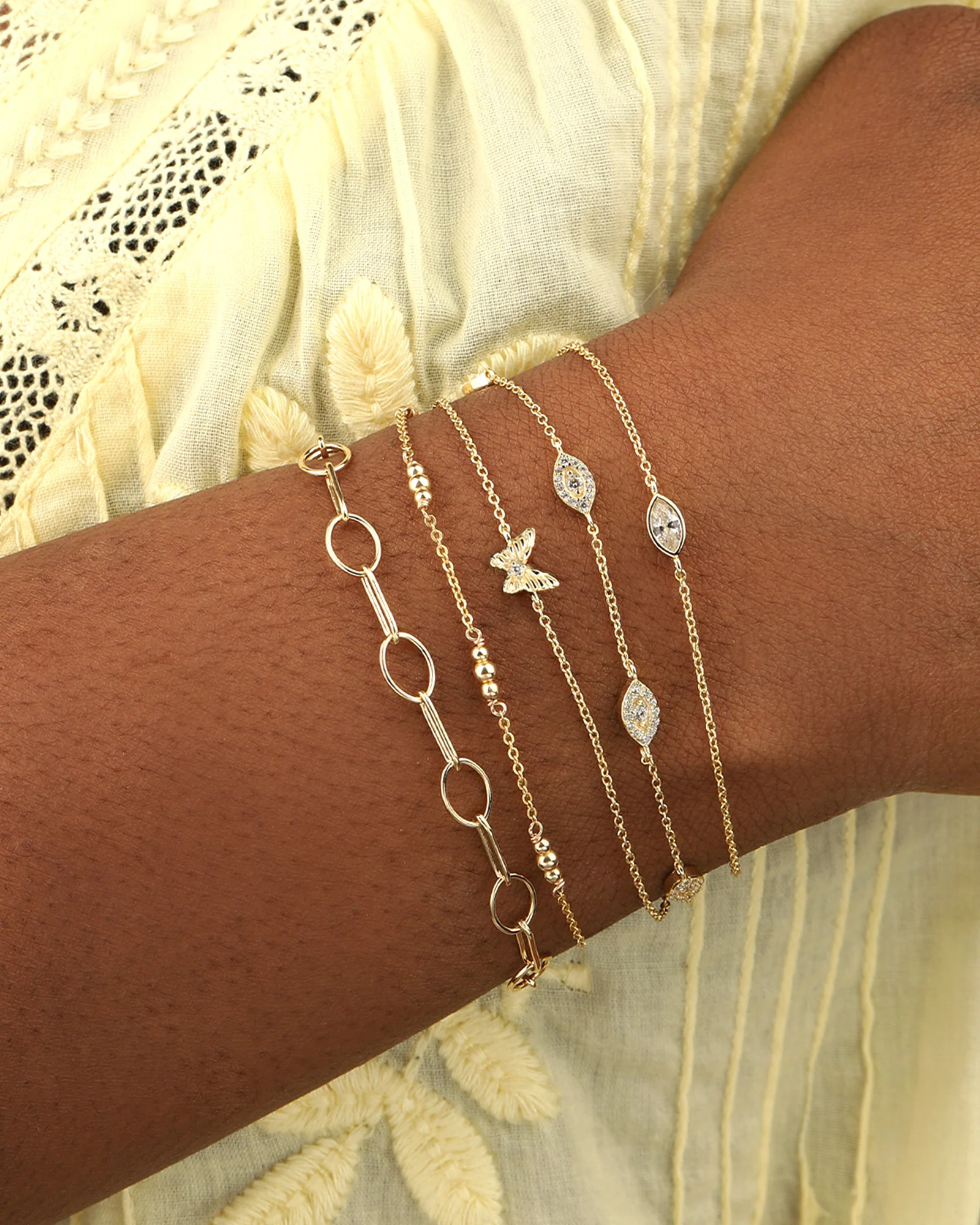 Pavé Evil Eye Station Bracelet - Image 2